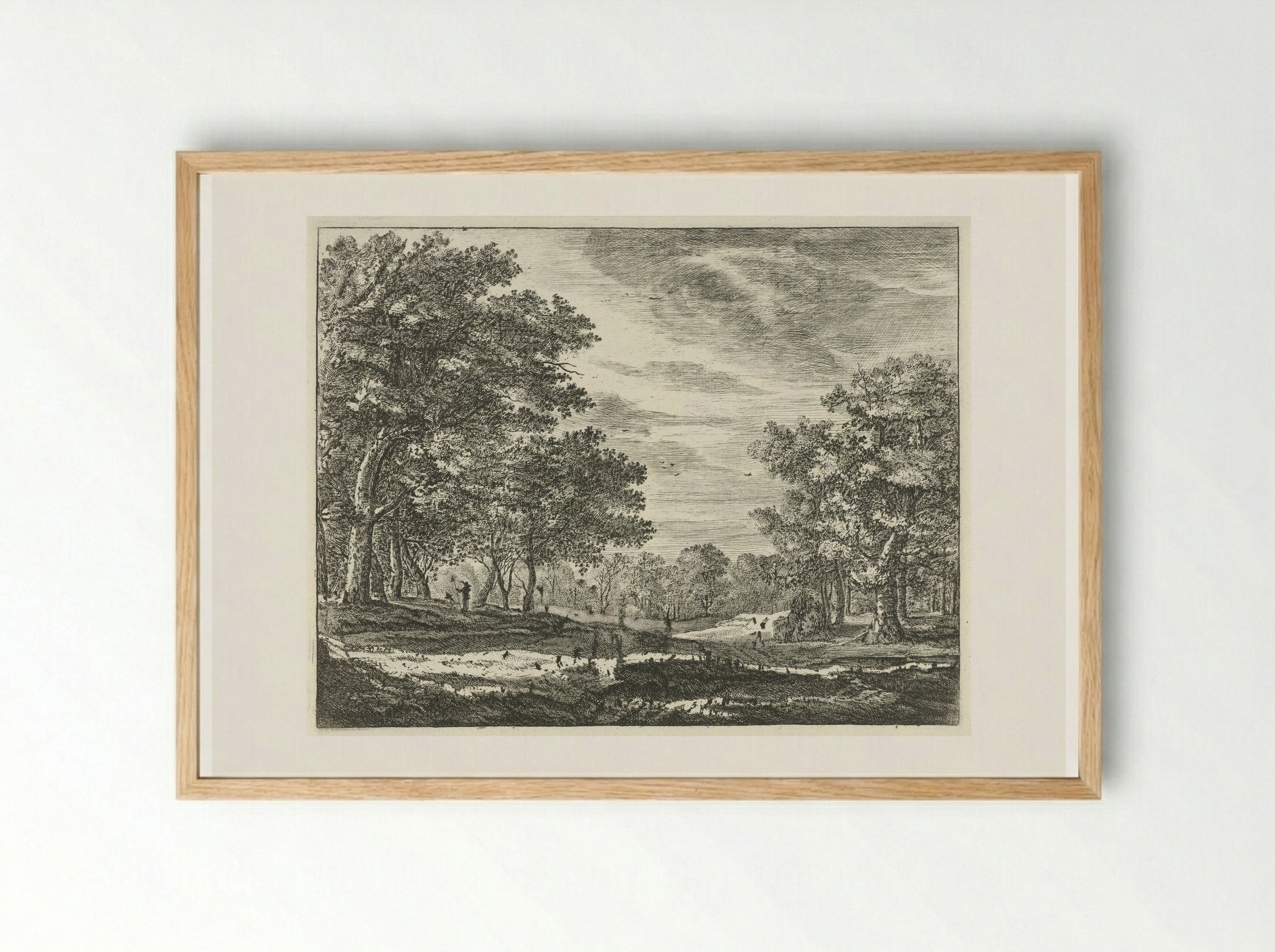 Wandelaar in het Haagse Bos - Roelant Roghman - Framed Print Wood
