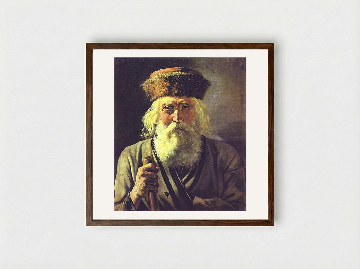 Wanderer - Vasily Perov - Framed Print Dark Wood