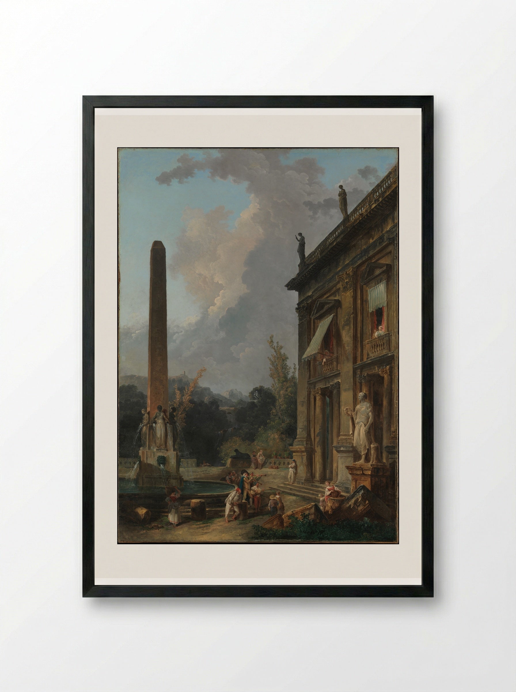 Wandering Minstrels - Hubert Robert - Framed Print Black
