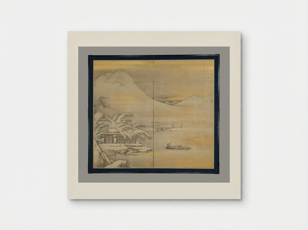 Wang Ziyou Visiting Dai Andao on a Snowy Evening - Kano Sansetsu - Poster
