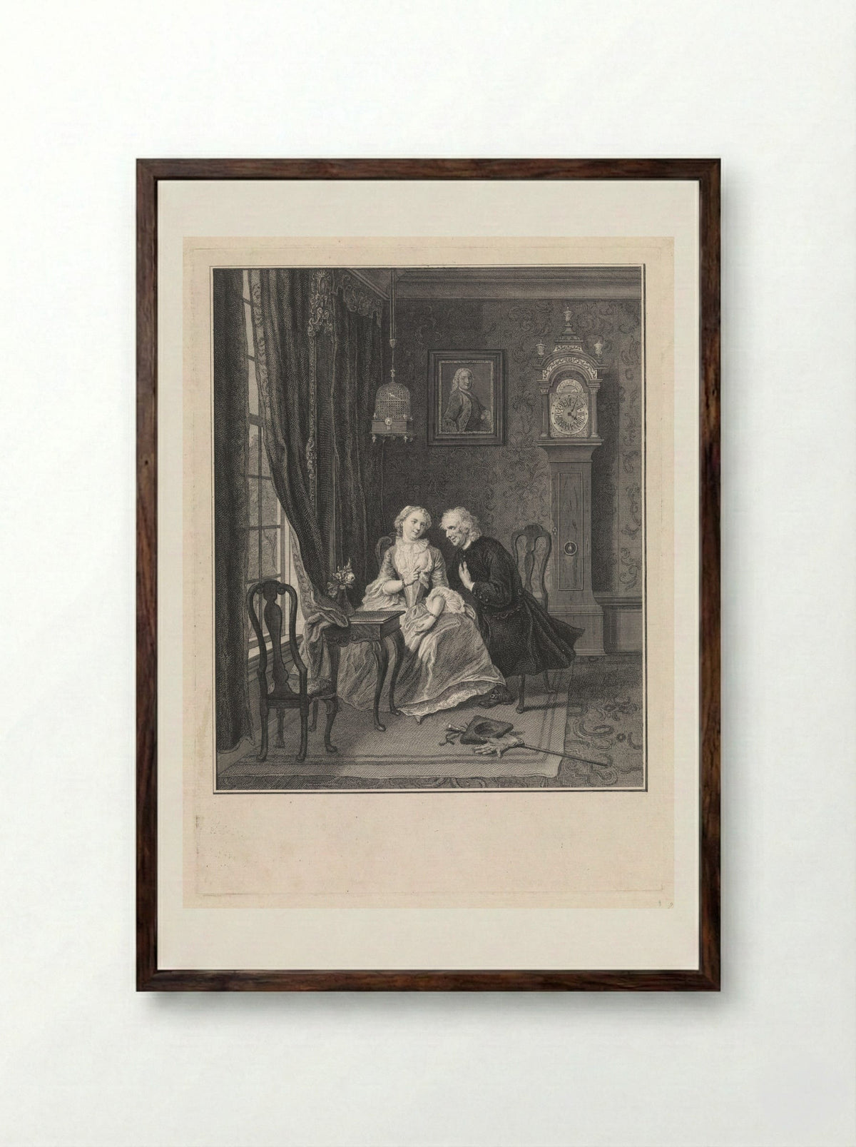 Wanhebbelijke liefde: weduwnaar Joost en Lucia - Pieter Tanjé - Framed Print Dark Wood