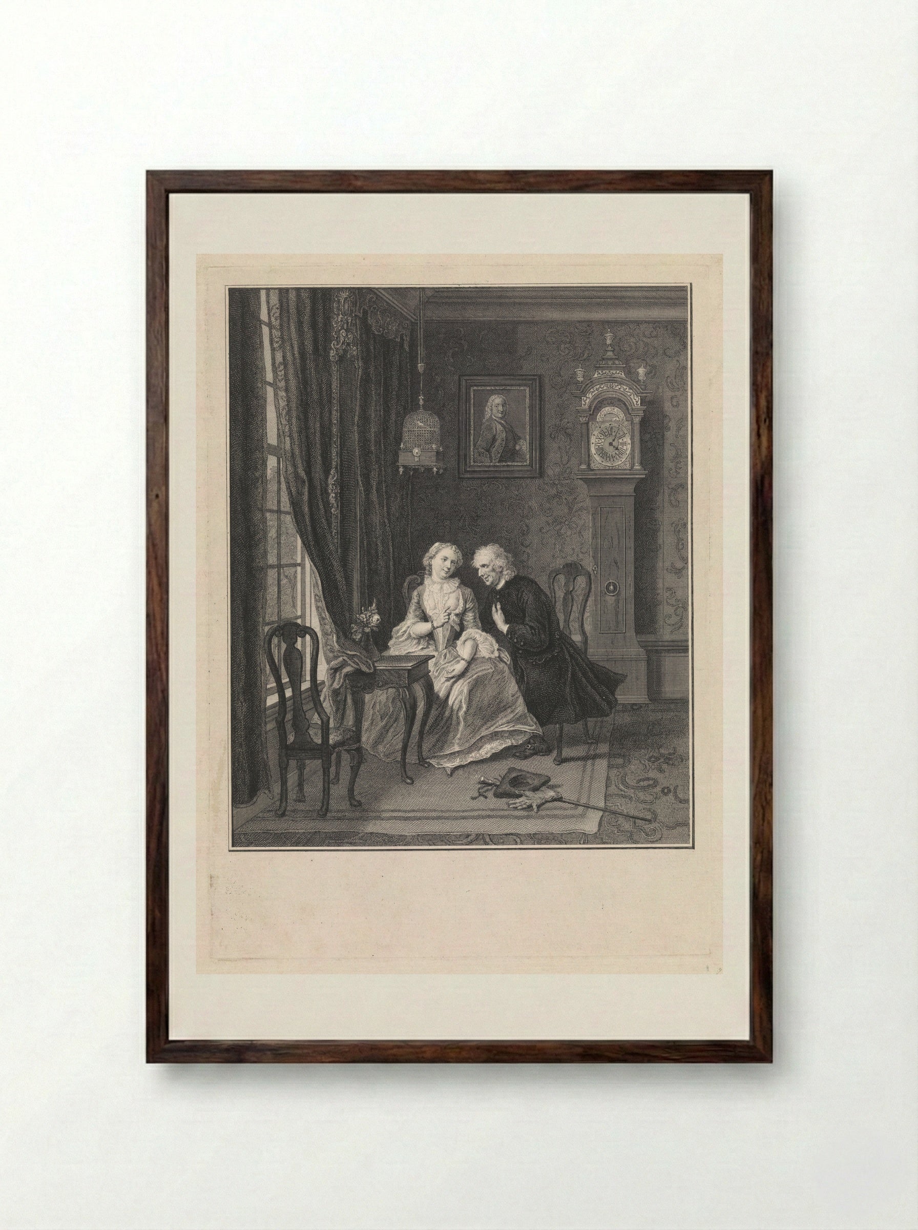 Wanhebbelijke liefde: weduwnaar Joost en Lucia - Pieter Tanjé - Framed Print Dark Wood