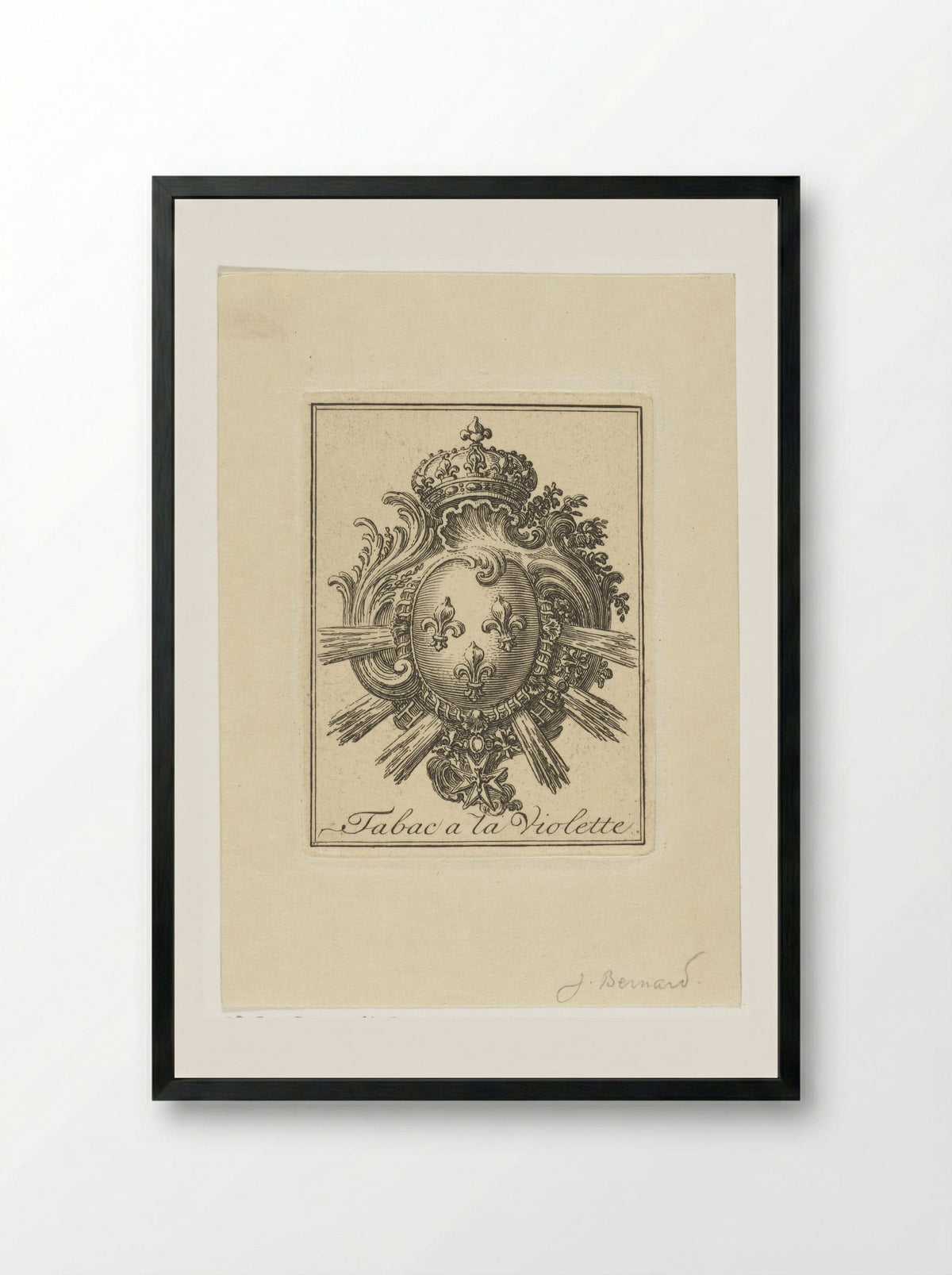 Wapen met drie lelies - Jean Bernard - Framed Print Black