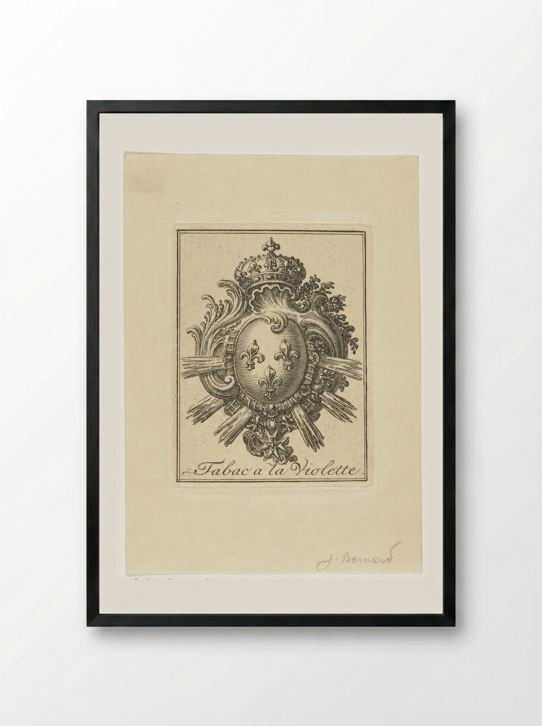 Wapen met drie lelies - Jean Bernard - Framed Print Black