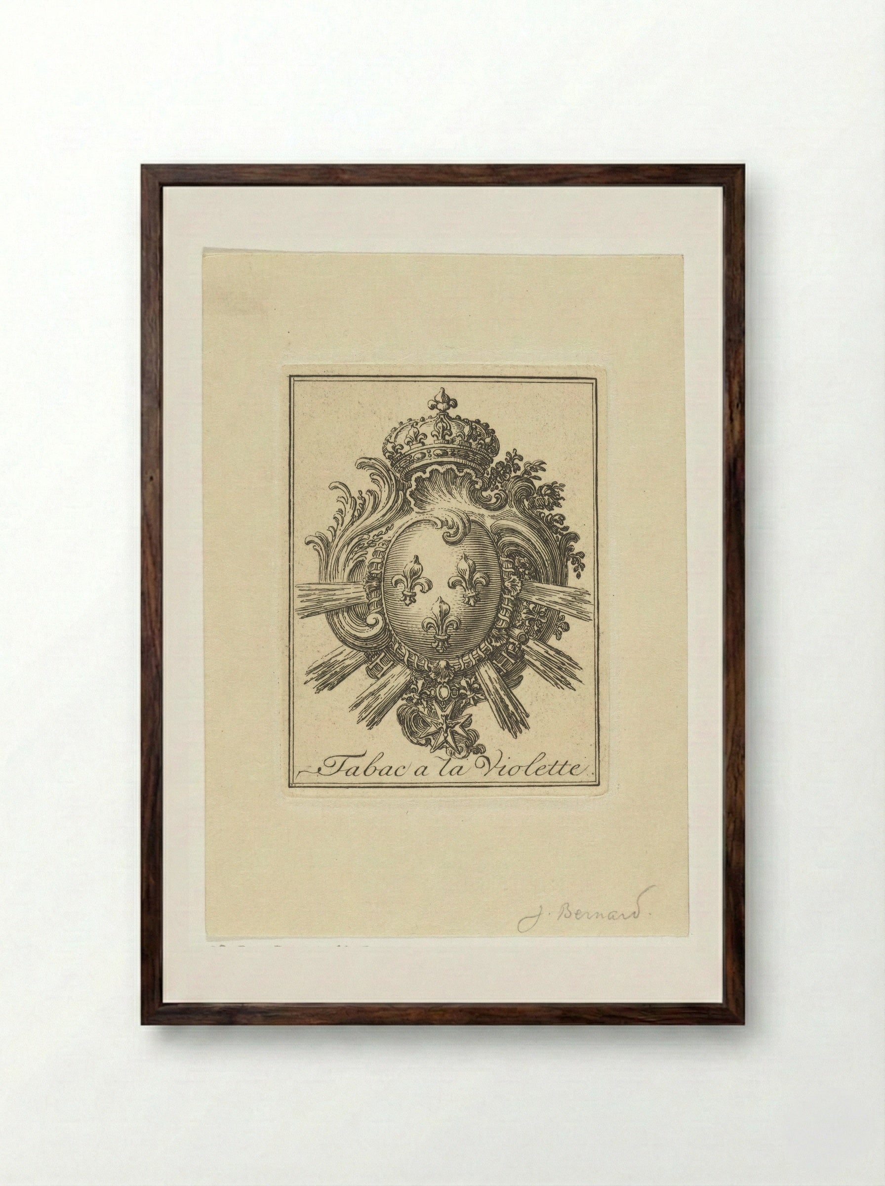 Wapen met drie lelies - Jean Bernard - Framed Print Dark Wood