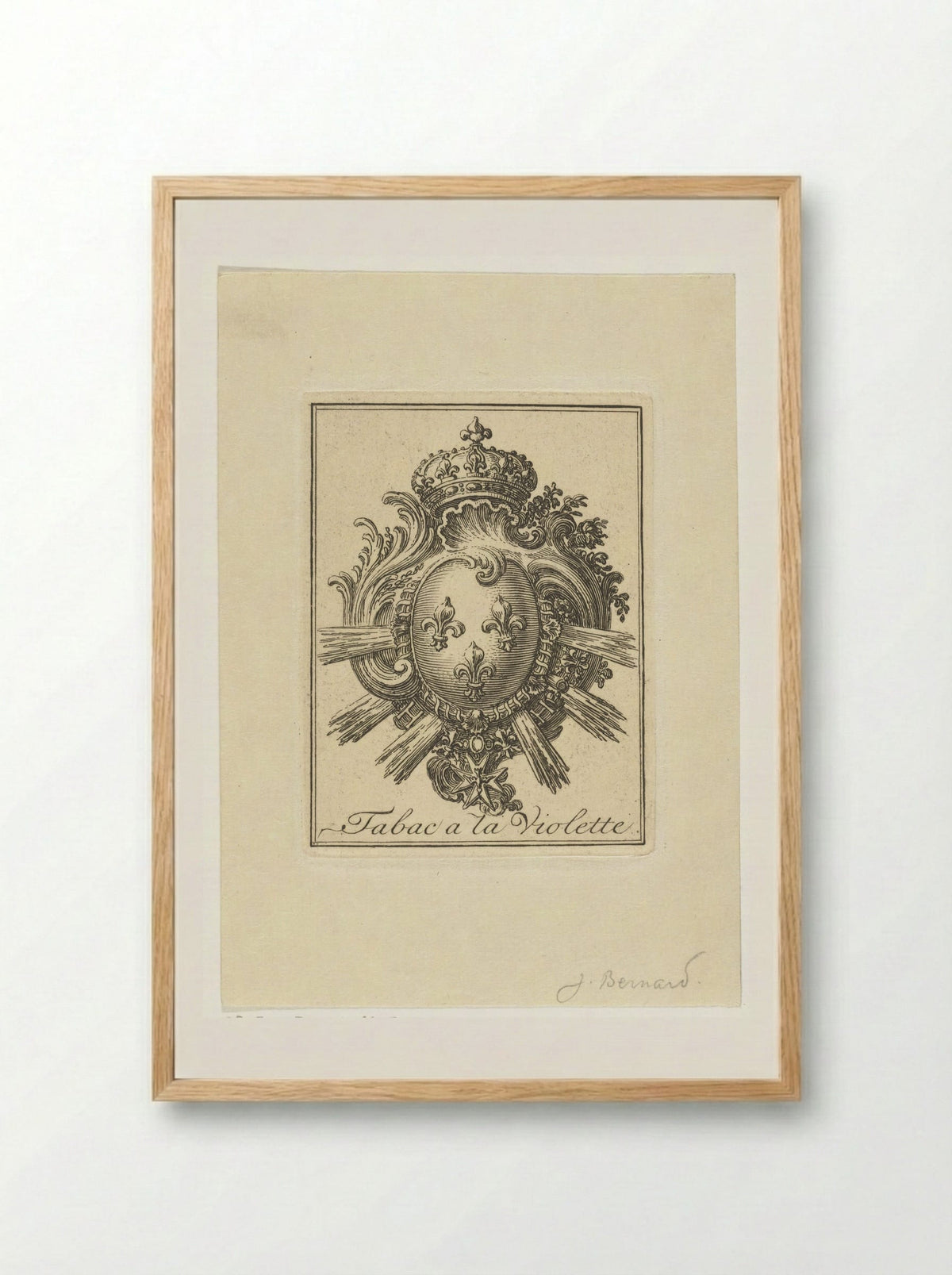 Wapen met drie lelies - Jean Bernard - Framed Print Wood