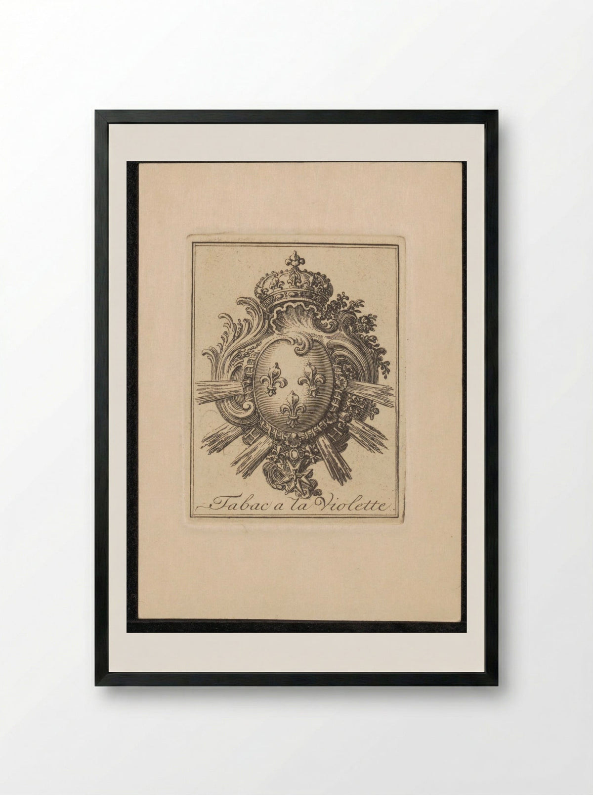 Wapen met fleur de lys (Tabac a la Violette) - Jean Bernard - Framed Print Black