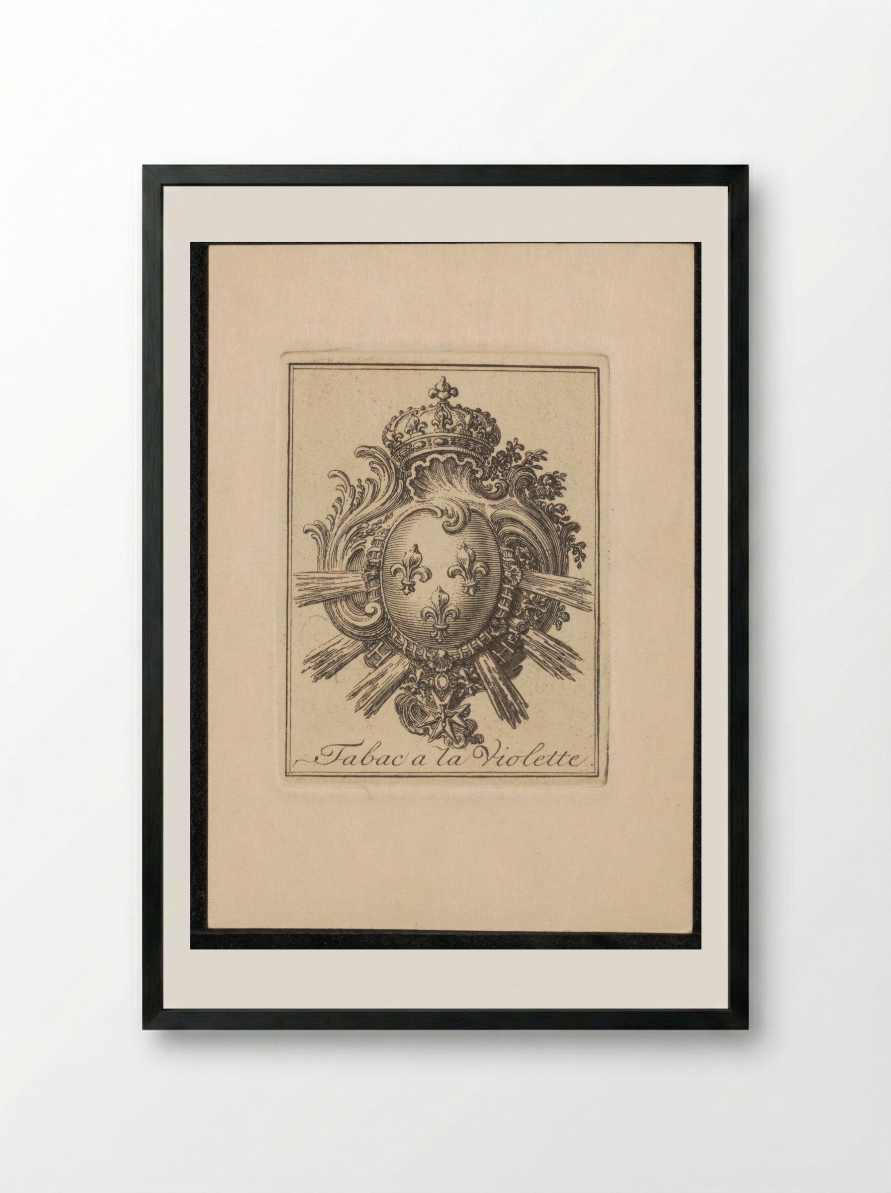 Wapen met fleur de lys (Tabac a la Violette) - Jean Bernard - Framed Print Black