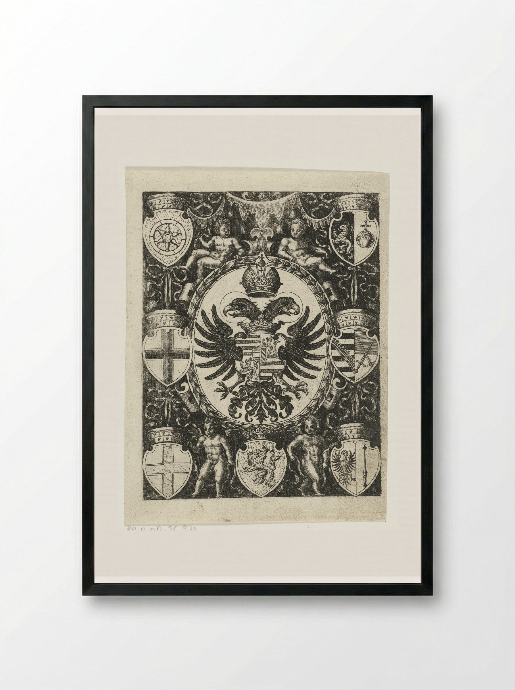 Wapenschilden - Abraham de Bruyn - Framed Print Black