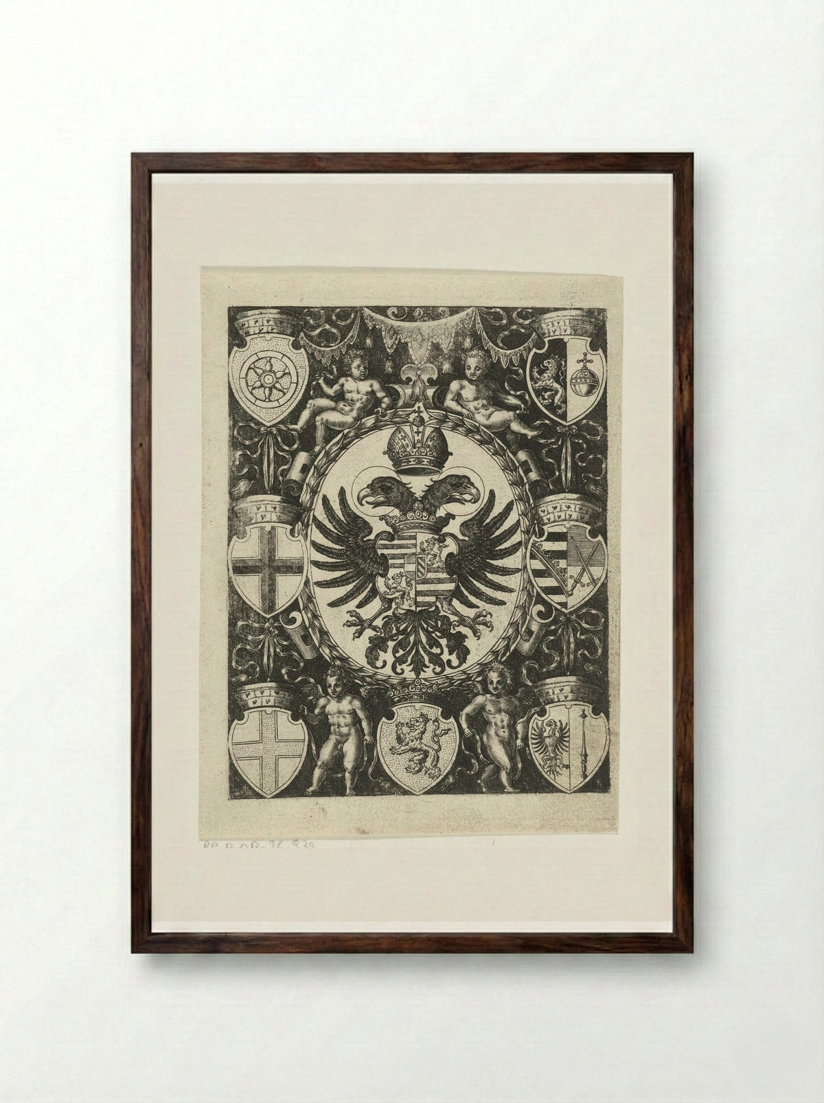 Wapenschilden - Abraham de Bruyn - Framed Print Dark Wood