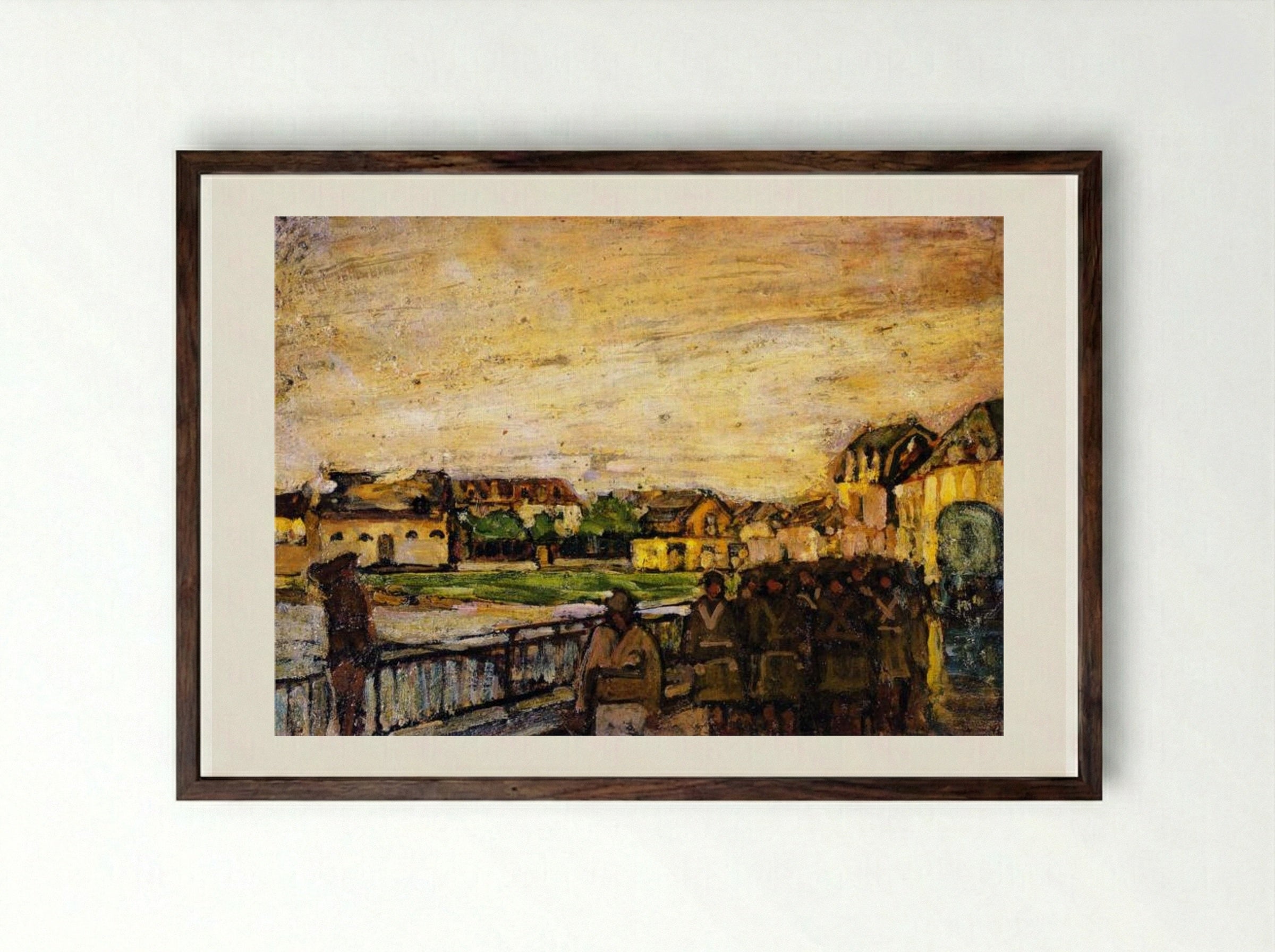 War Scene, Etaples, France - Henry Ossawa Tanner - Framed Print Dark Wood