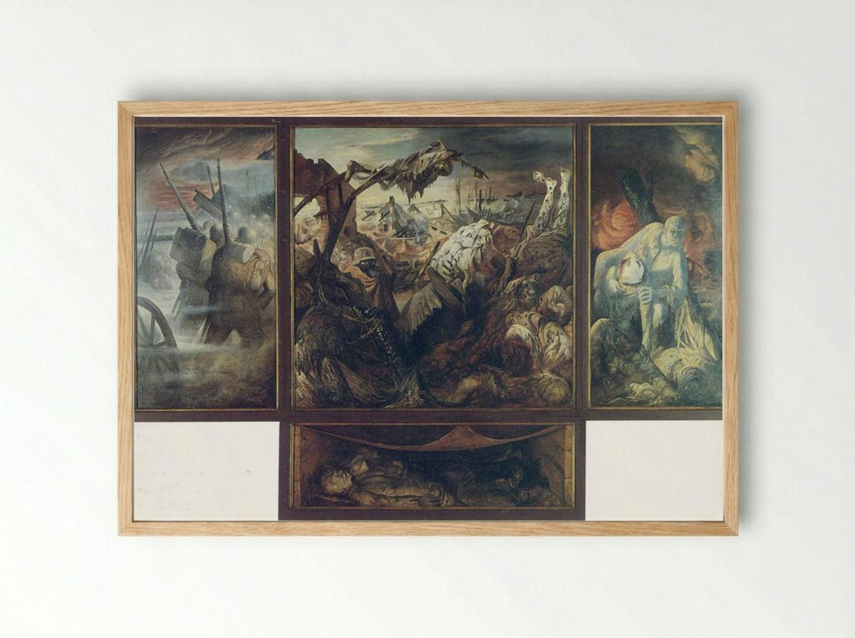 War (Triptych) - Otto Dix - Framed Print Wood