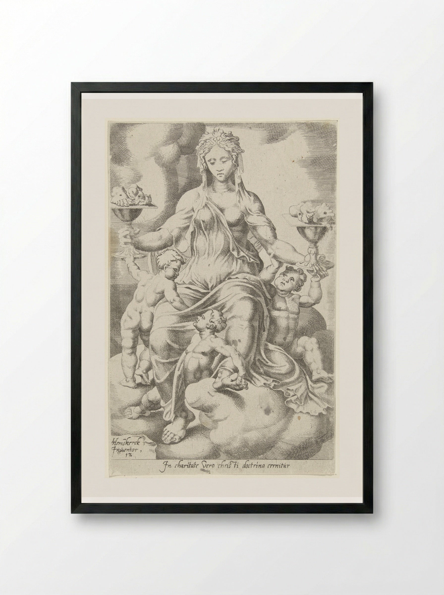 Ware liefdadigheid volgt de leer van Christus - Dirck Volckertsz. Coornhert - Framed Print Black