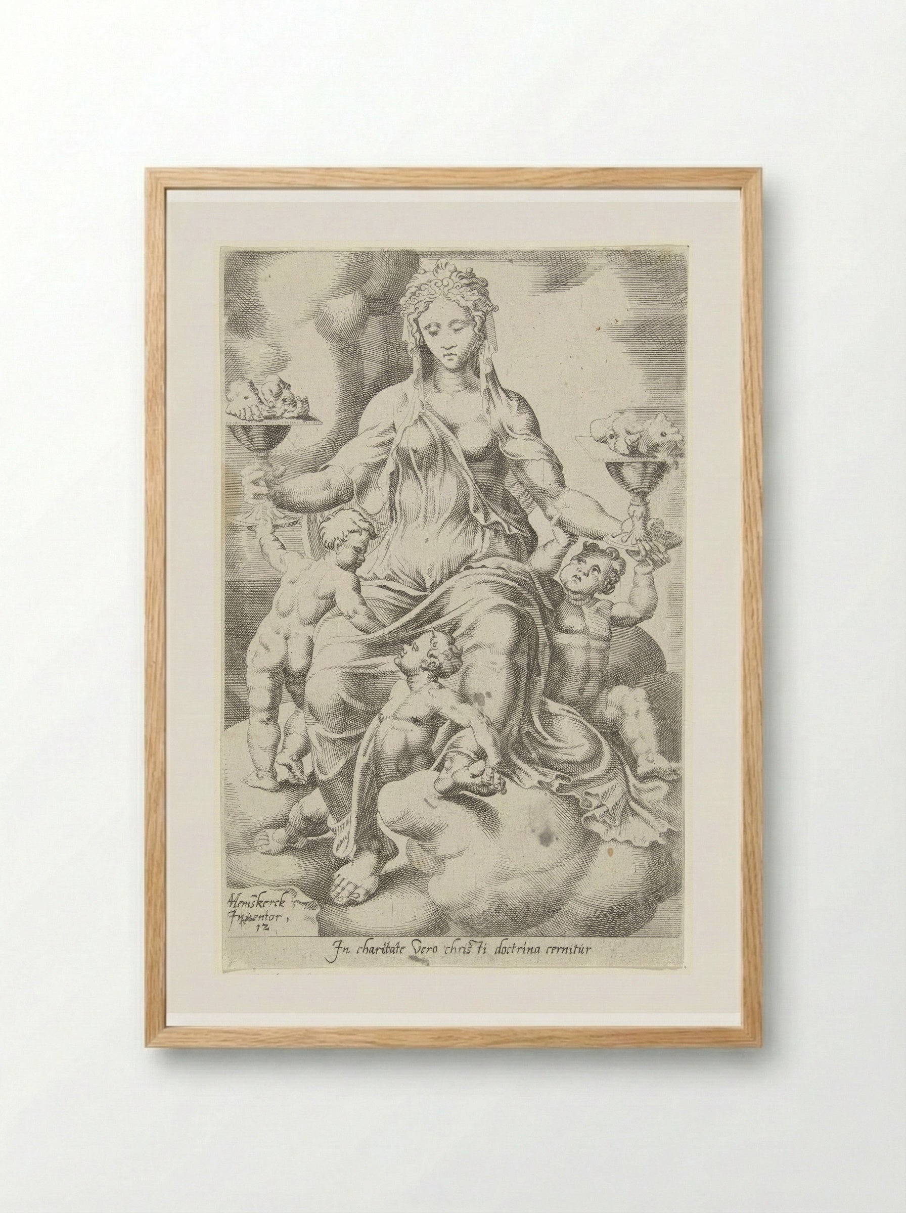 Ware liefdadigheid volgt de leer van Christus - Dirck Volckertsz. Coornhert - Framed Print Wood
