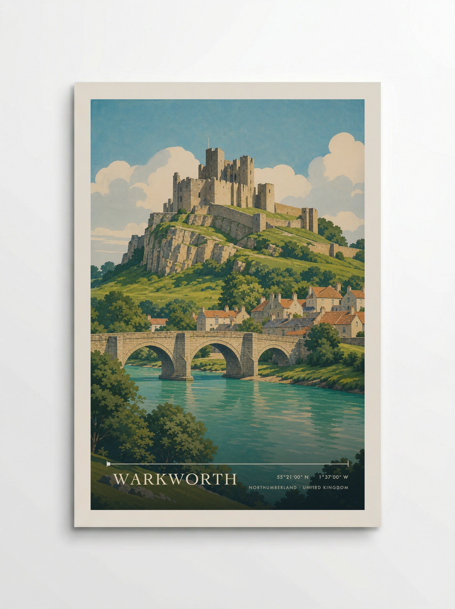 Warkworth Northumberland United Kingdom Travel Poster - Poster