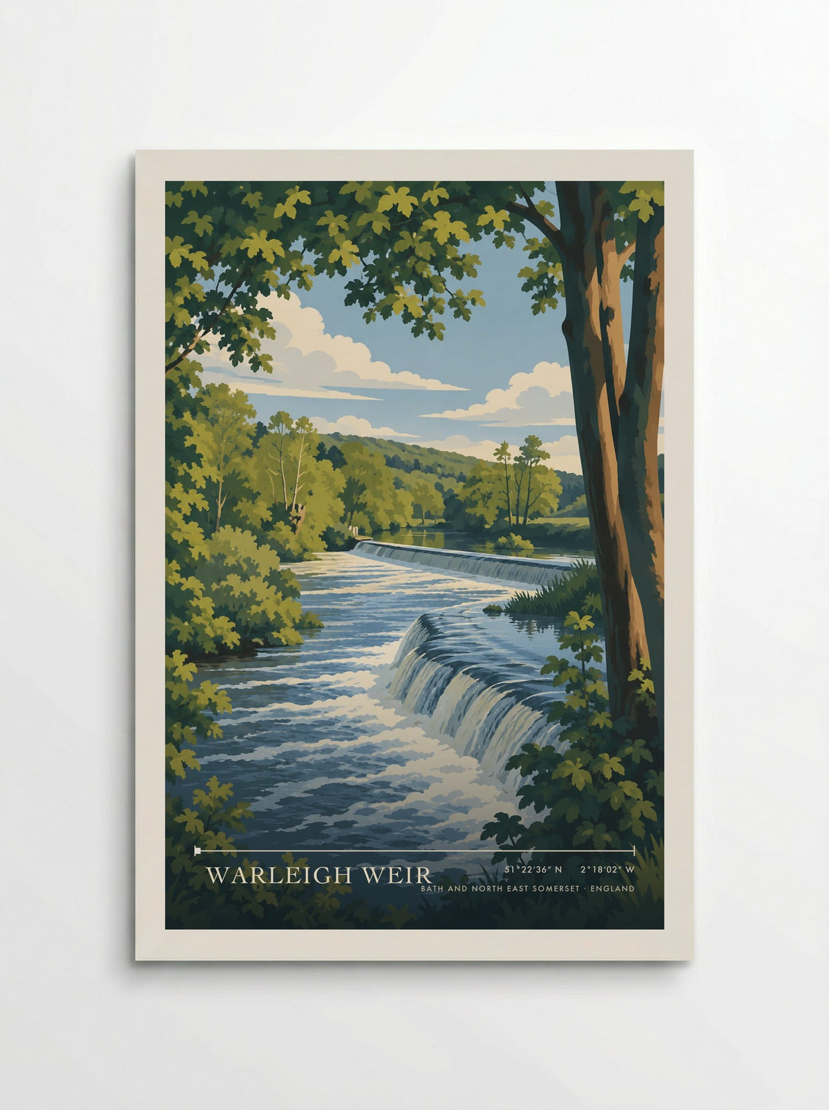 Warleigh Weir, Bath and North East Somerset | Travel Poster - Poster