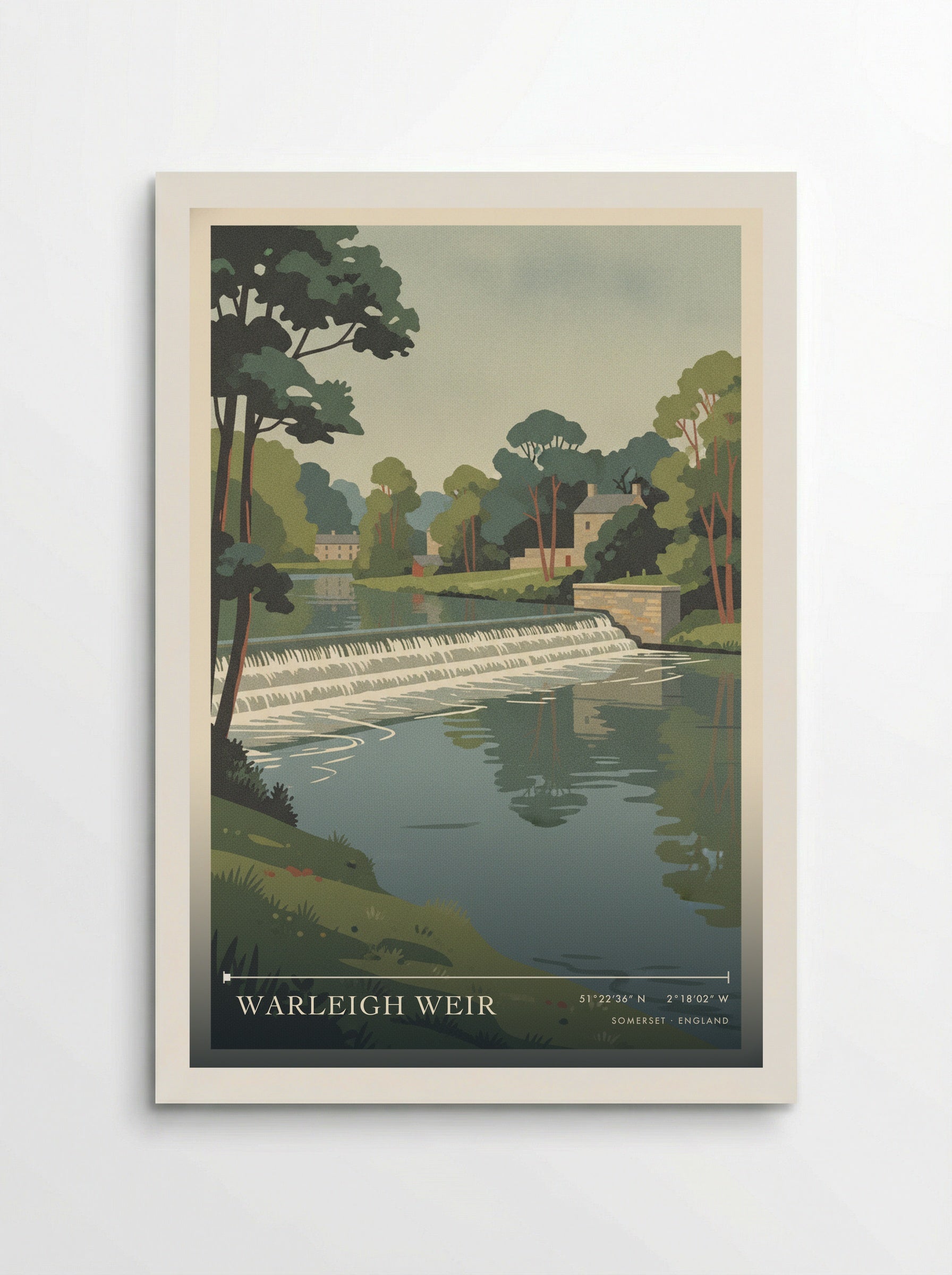 Warleigh Weir Somerset England Travel Poster - Poster