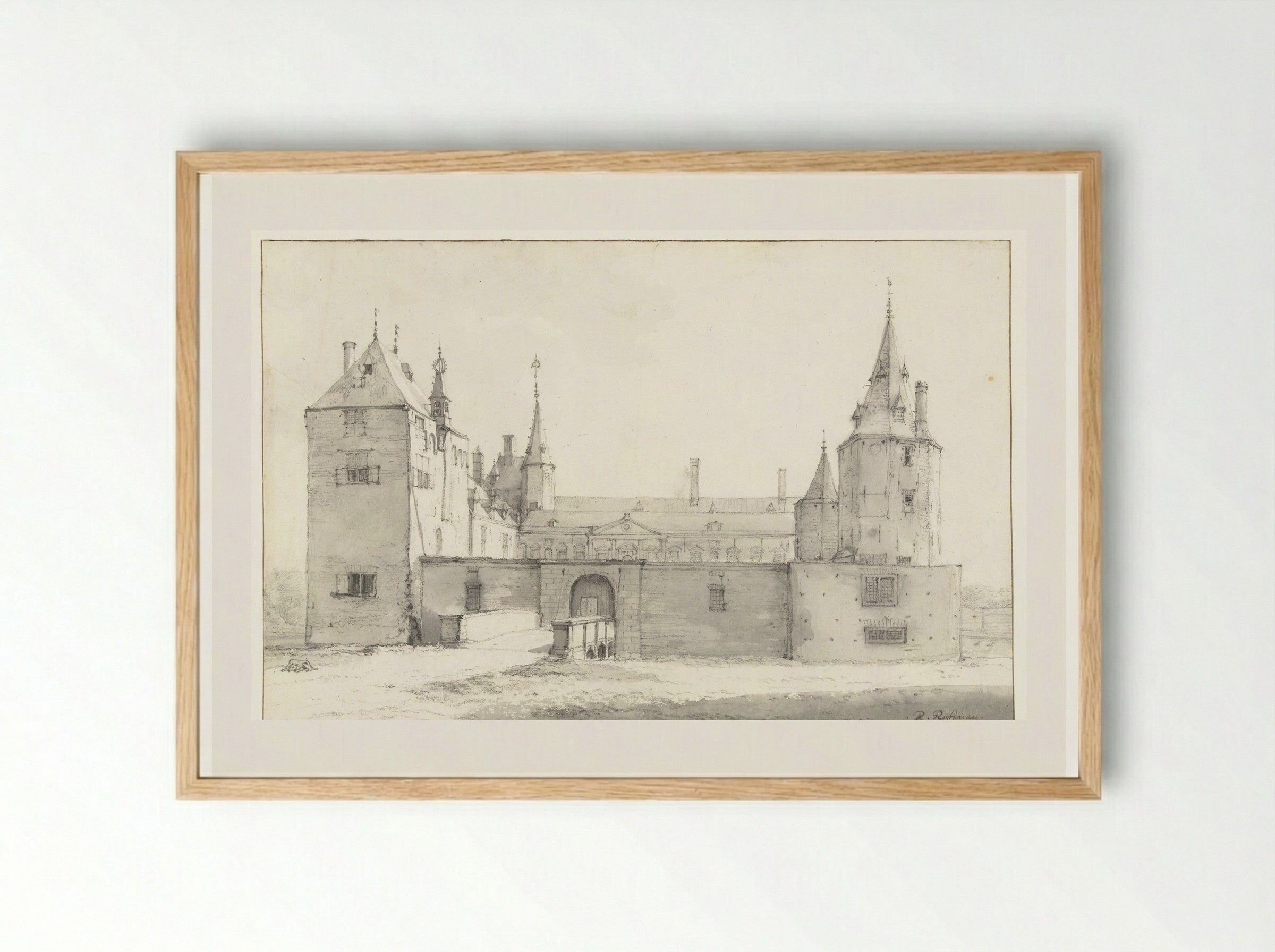 Warmond Castle - Roelant Roghman - Framed Print Wood