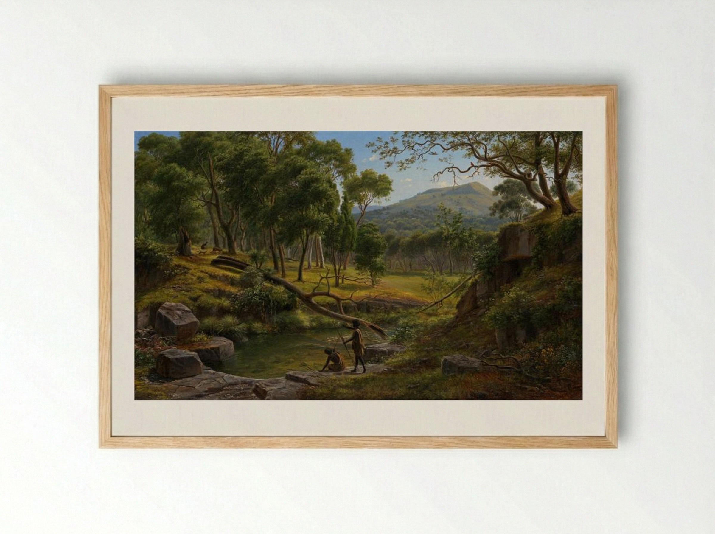 Warrenheip Hills near Ballarat - Eugene von Guerard - Framed Print Wood