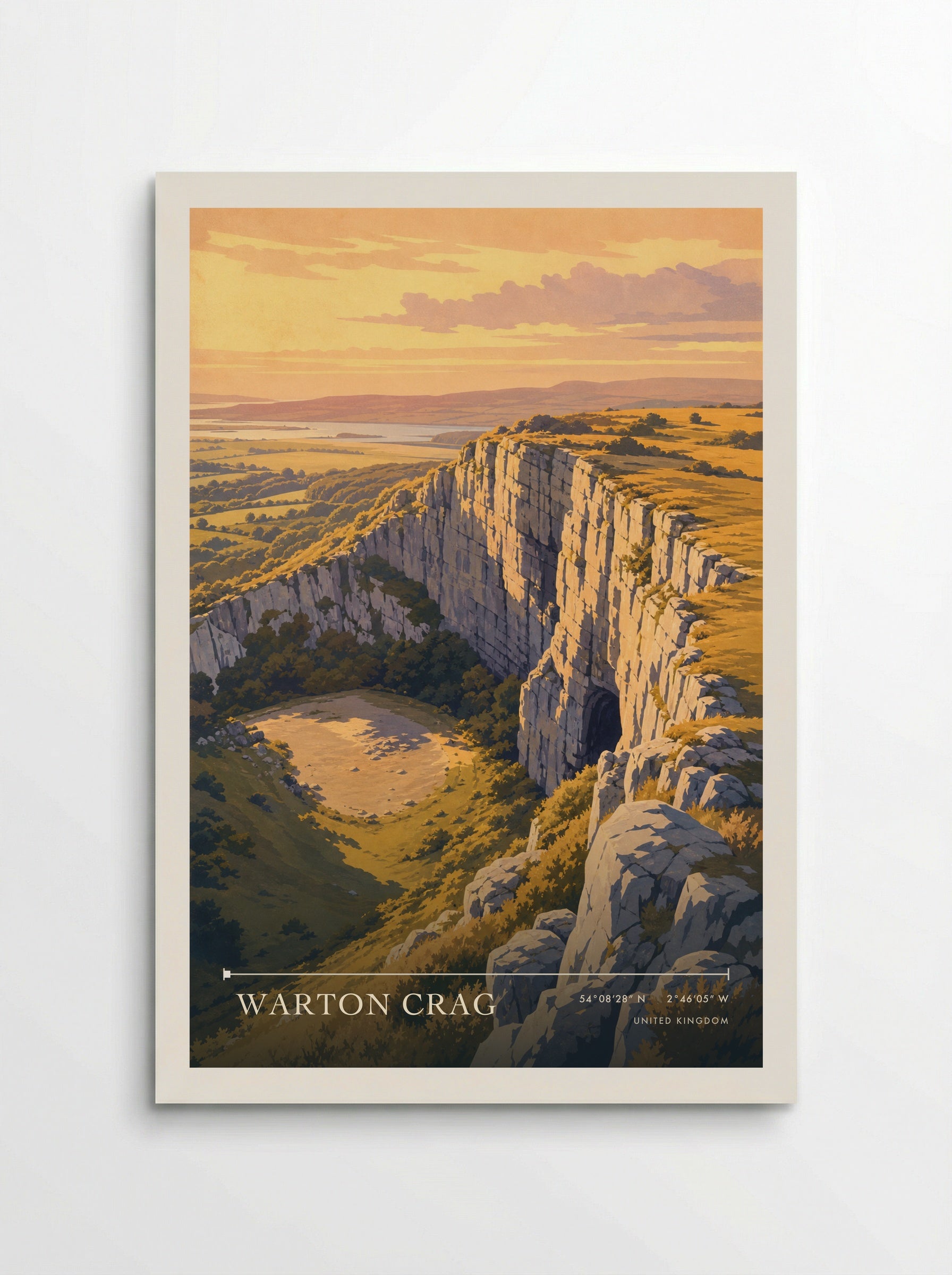 Warton Crag United Kingdom Travel Poster - Poster