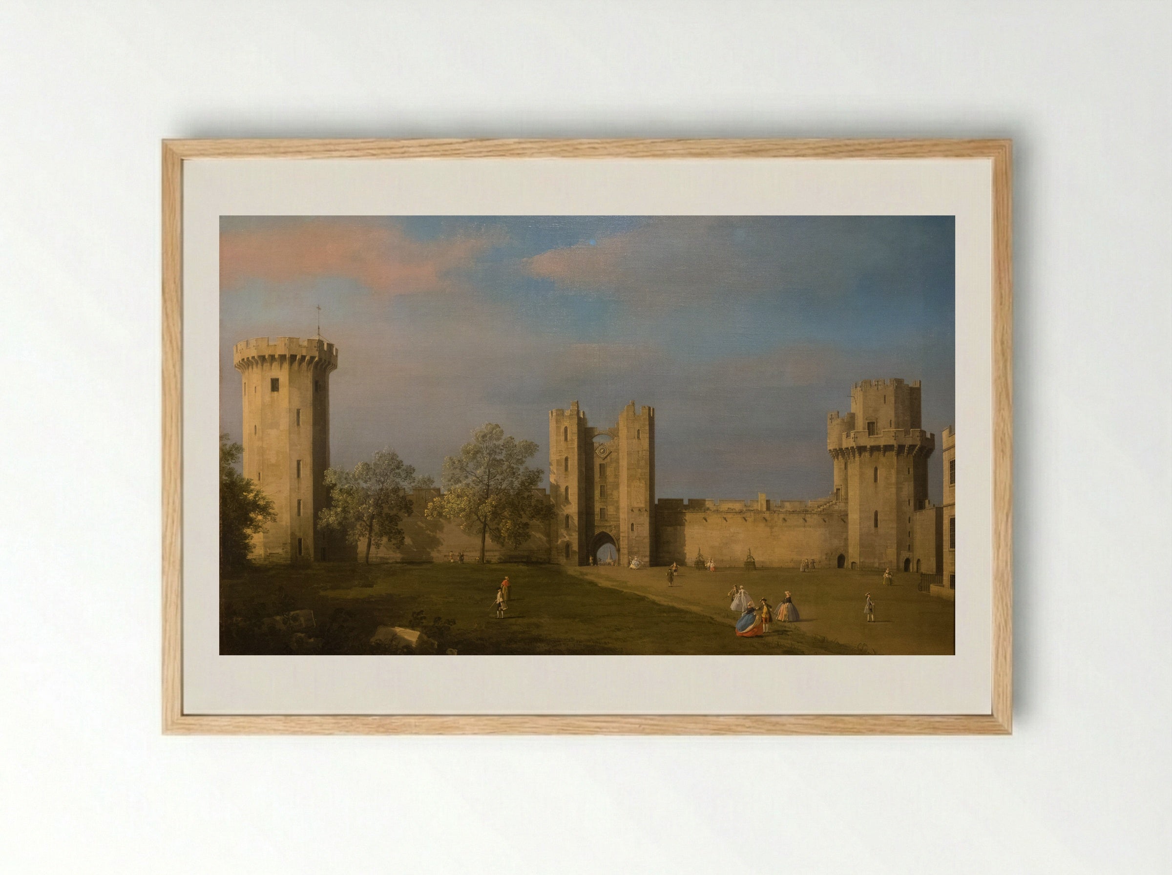 Warwick Castle: the East Front - Canaletto - Framed Print Wood
