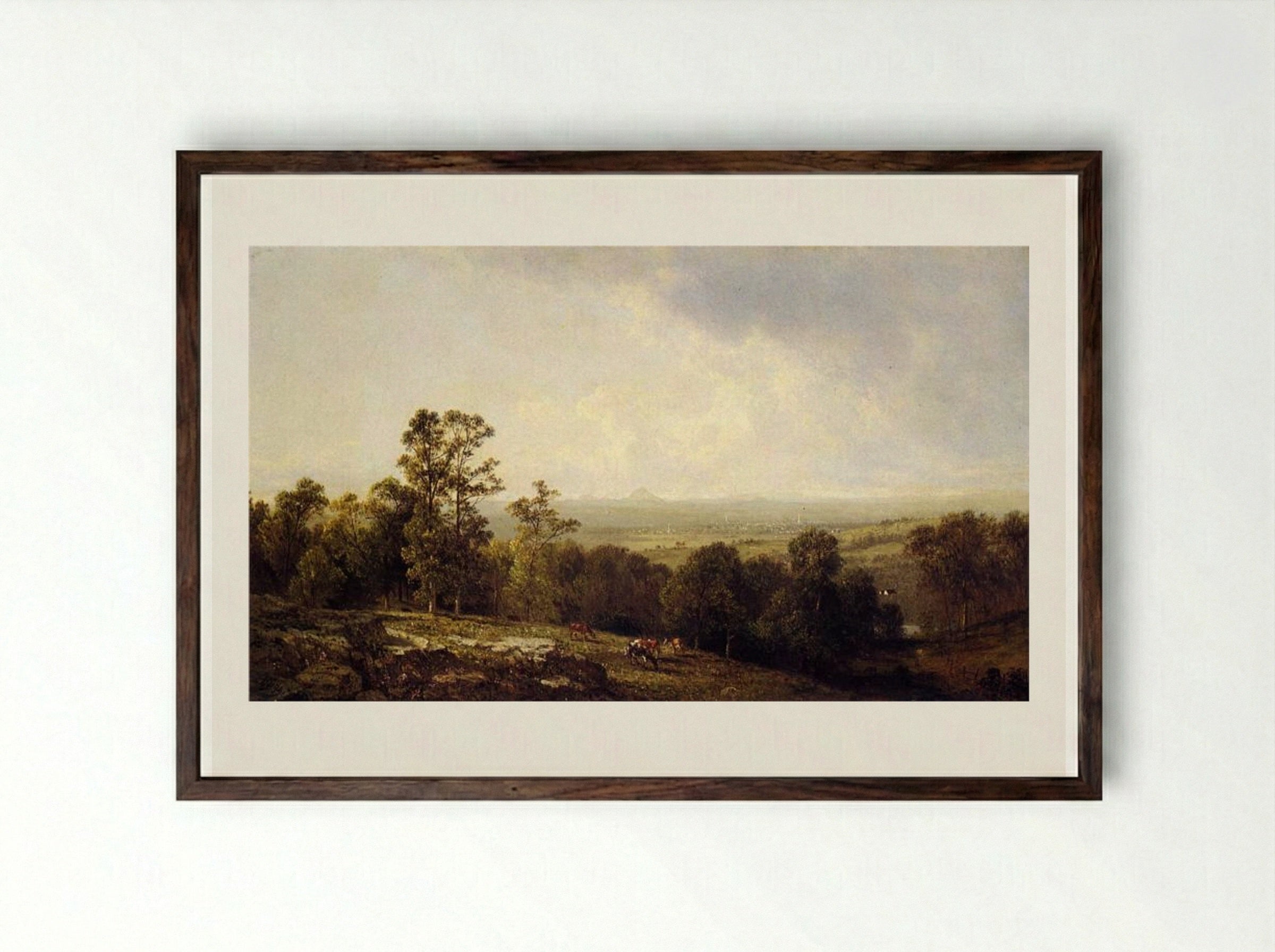 Warwick, Orange County, New York - David Johnson - Framed Print Dark Wood