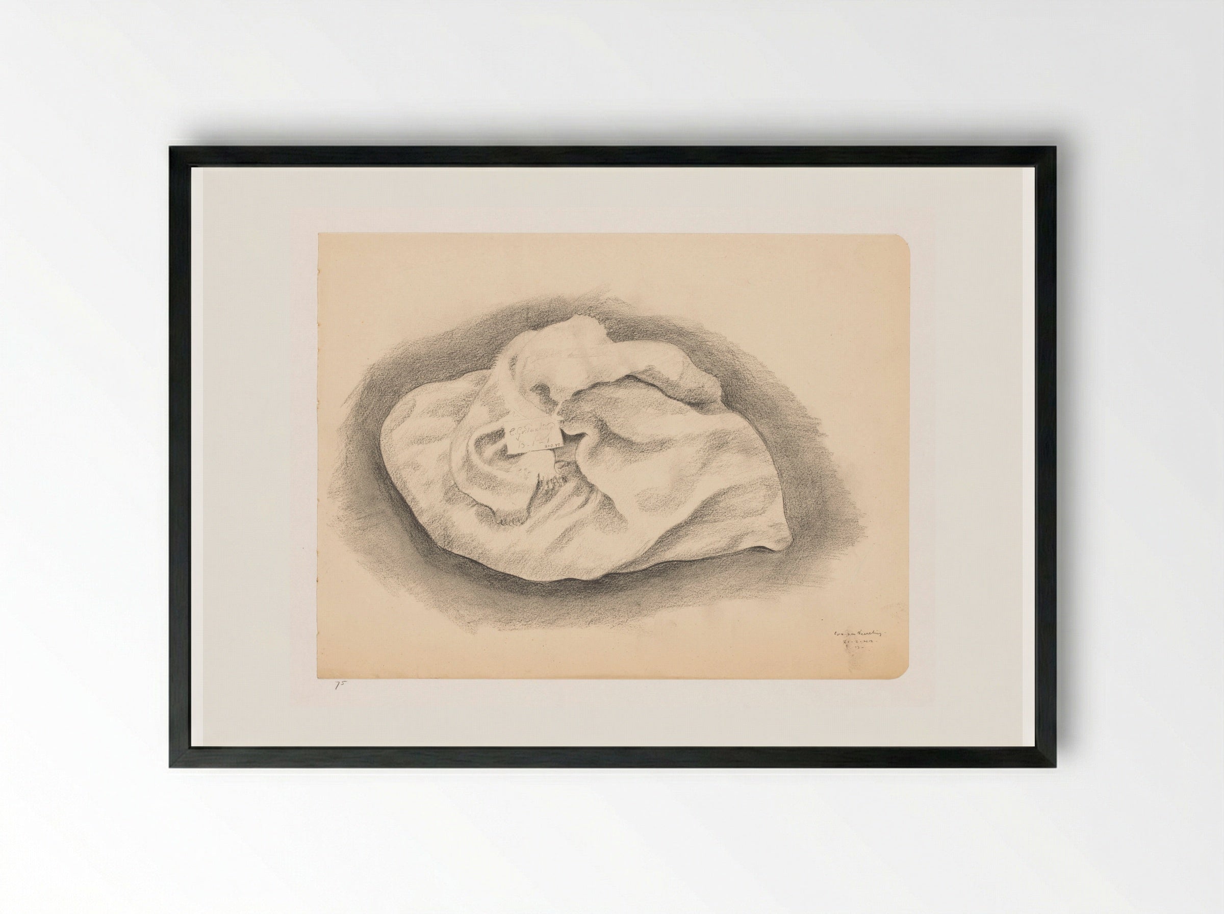 Wasgoed met briefje - Cor van Teeseling - Framed Print Black