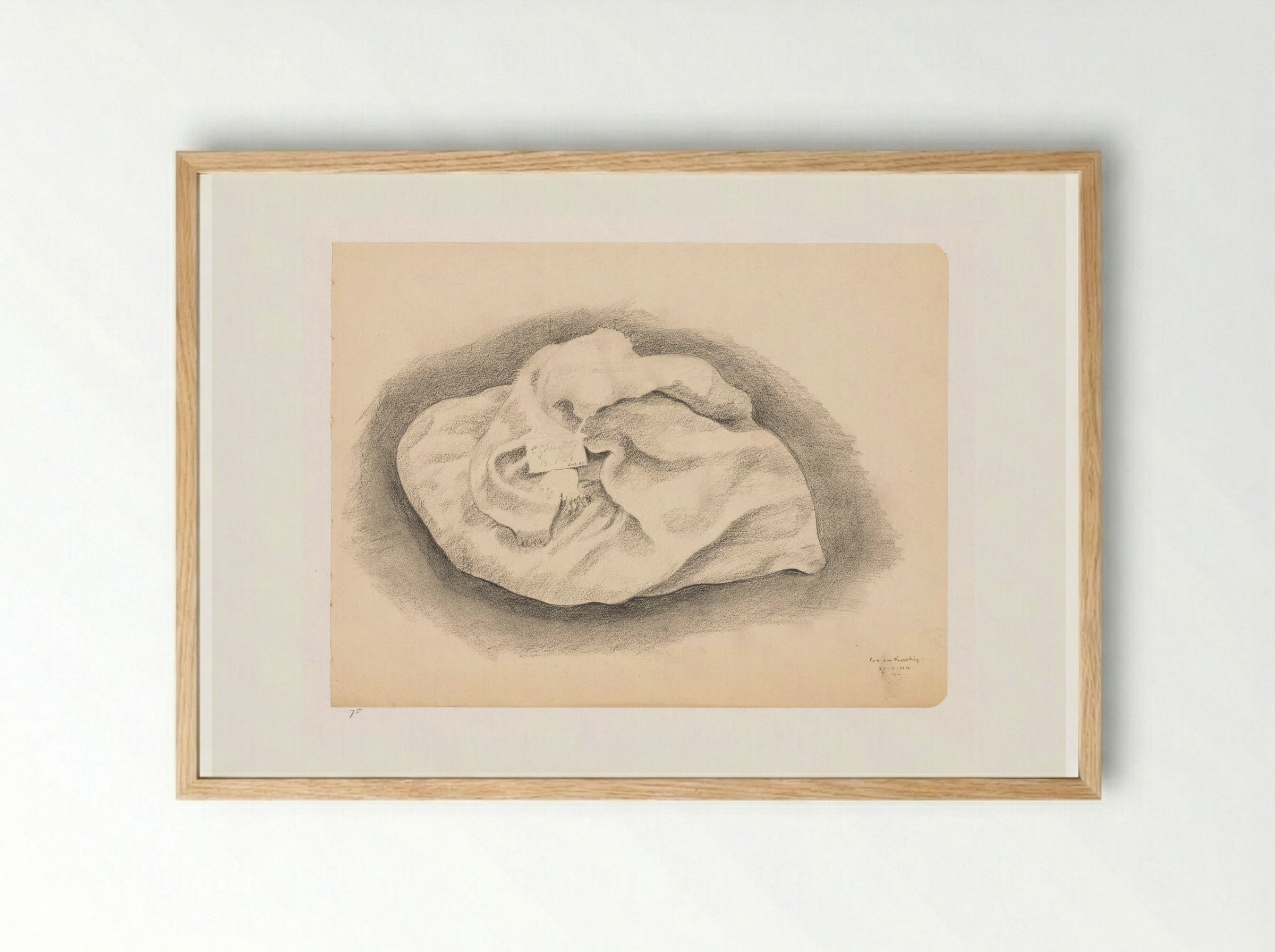 Wasgoed met briefje - Cor van Teeseling - Framed Print Wood