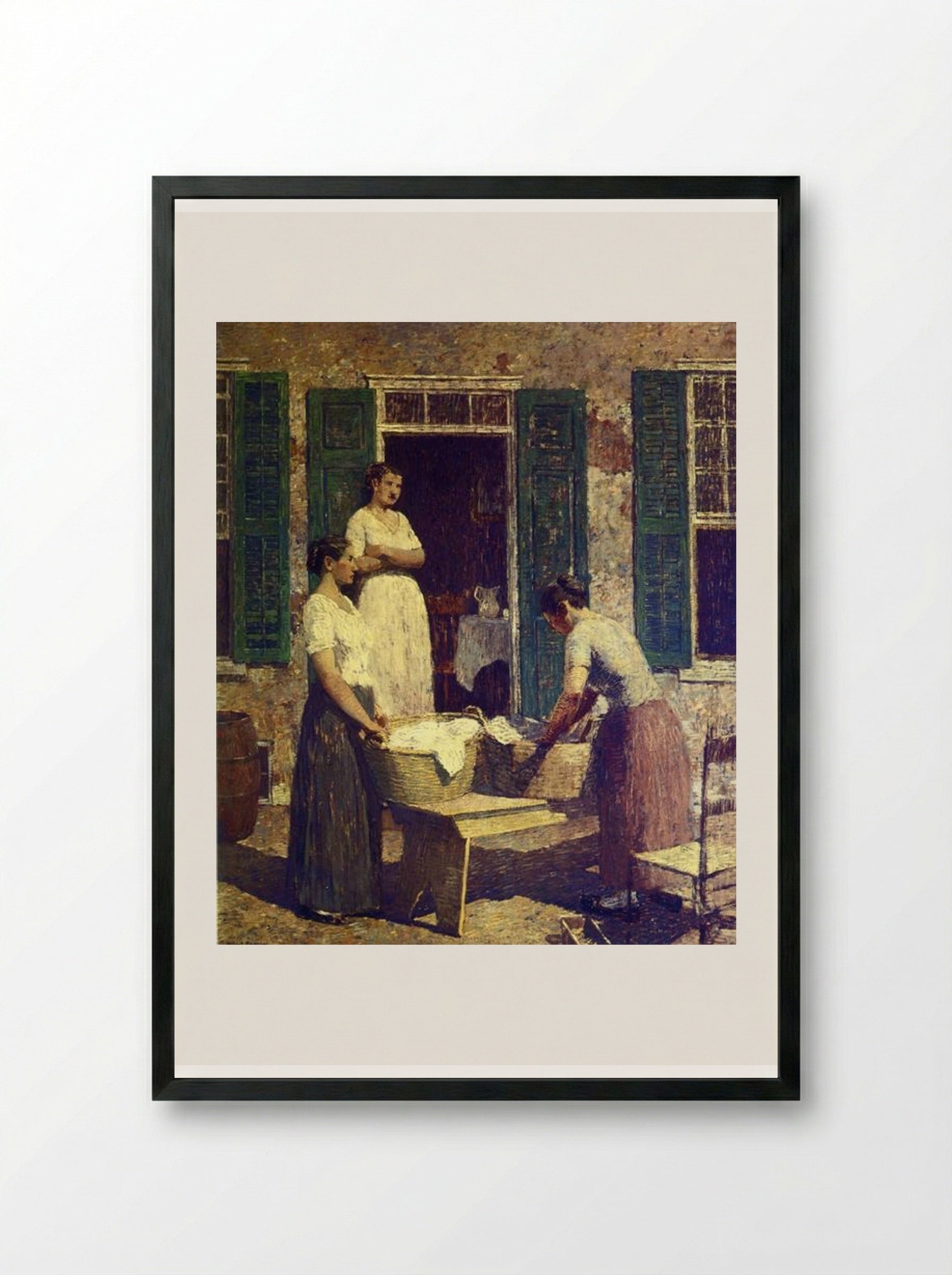 Washday - Robert Spencer - Framed Print Black