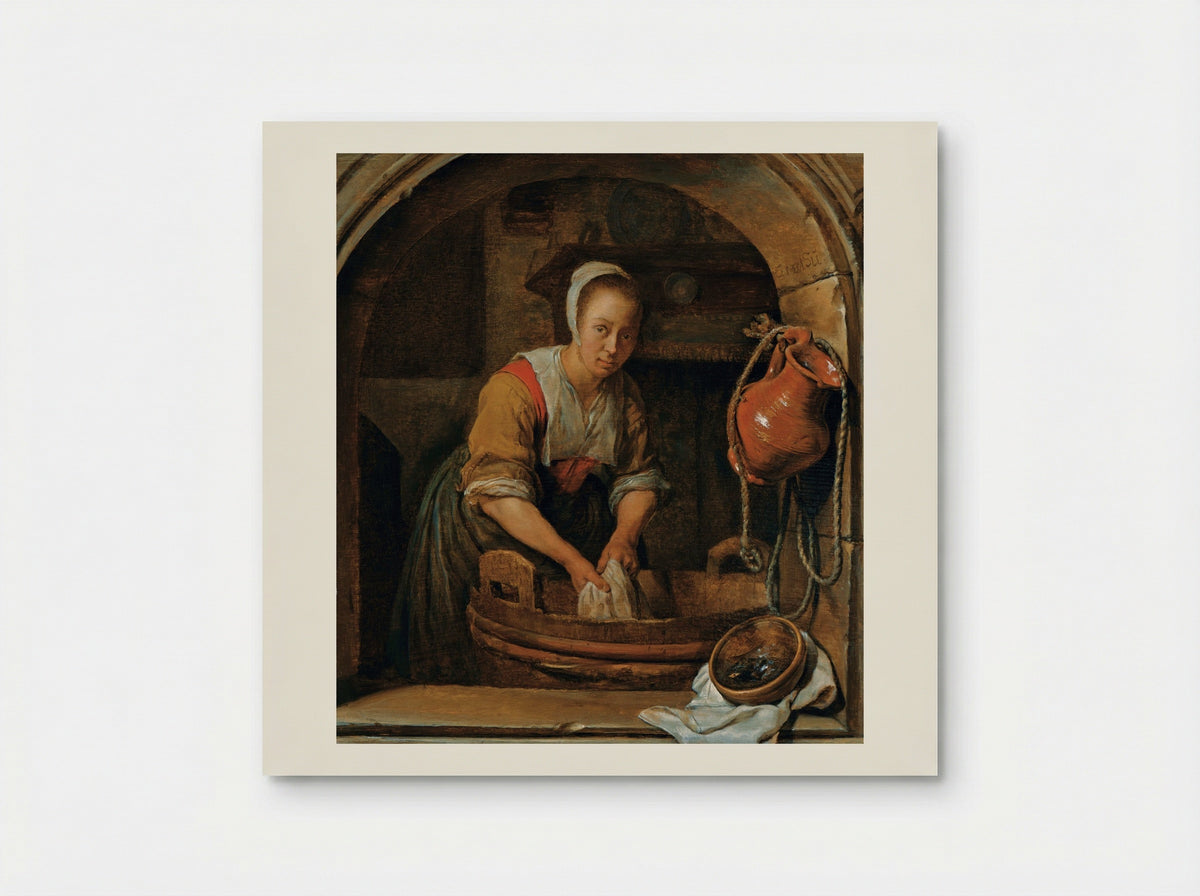 Washerwoman - Gabriel Metsu - Poster