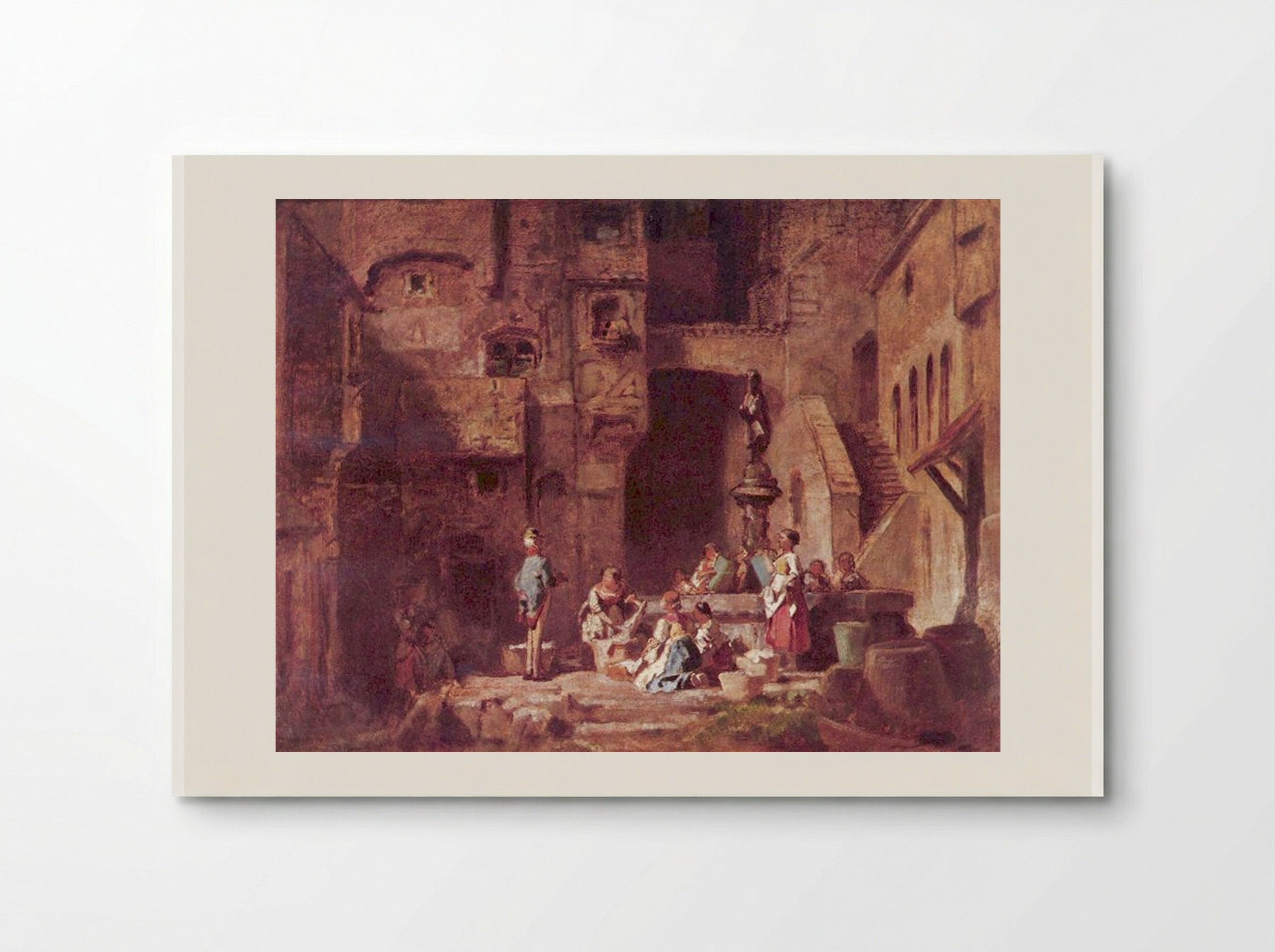 Washerwomen at the Well - Carl Spitzweg - Poster