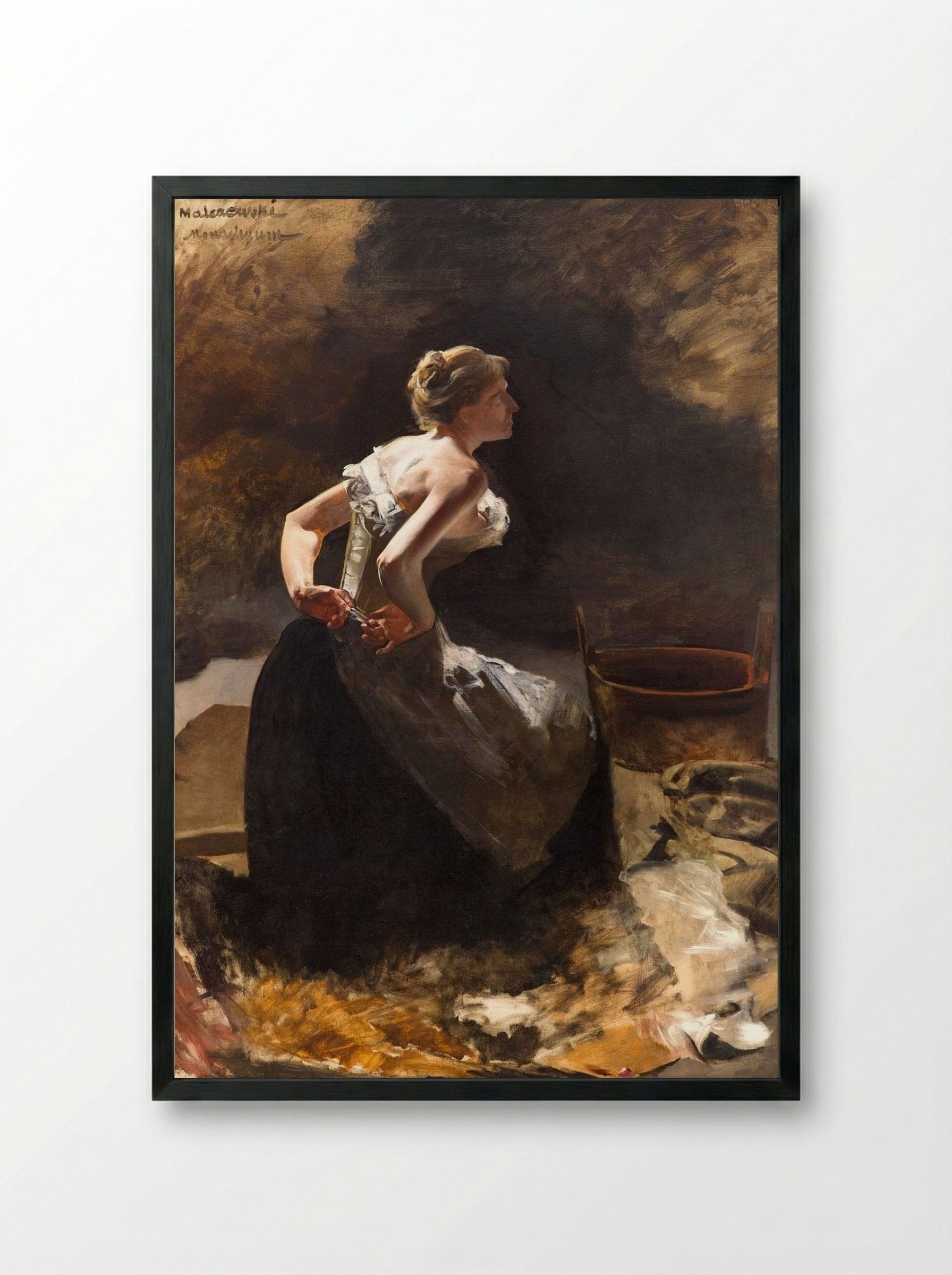 Washing of Feet - Jacek Malczewski - Framed Print Black