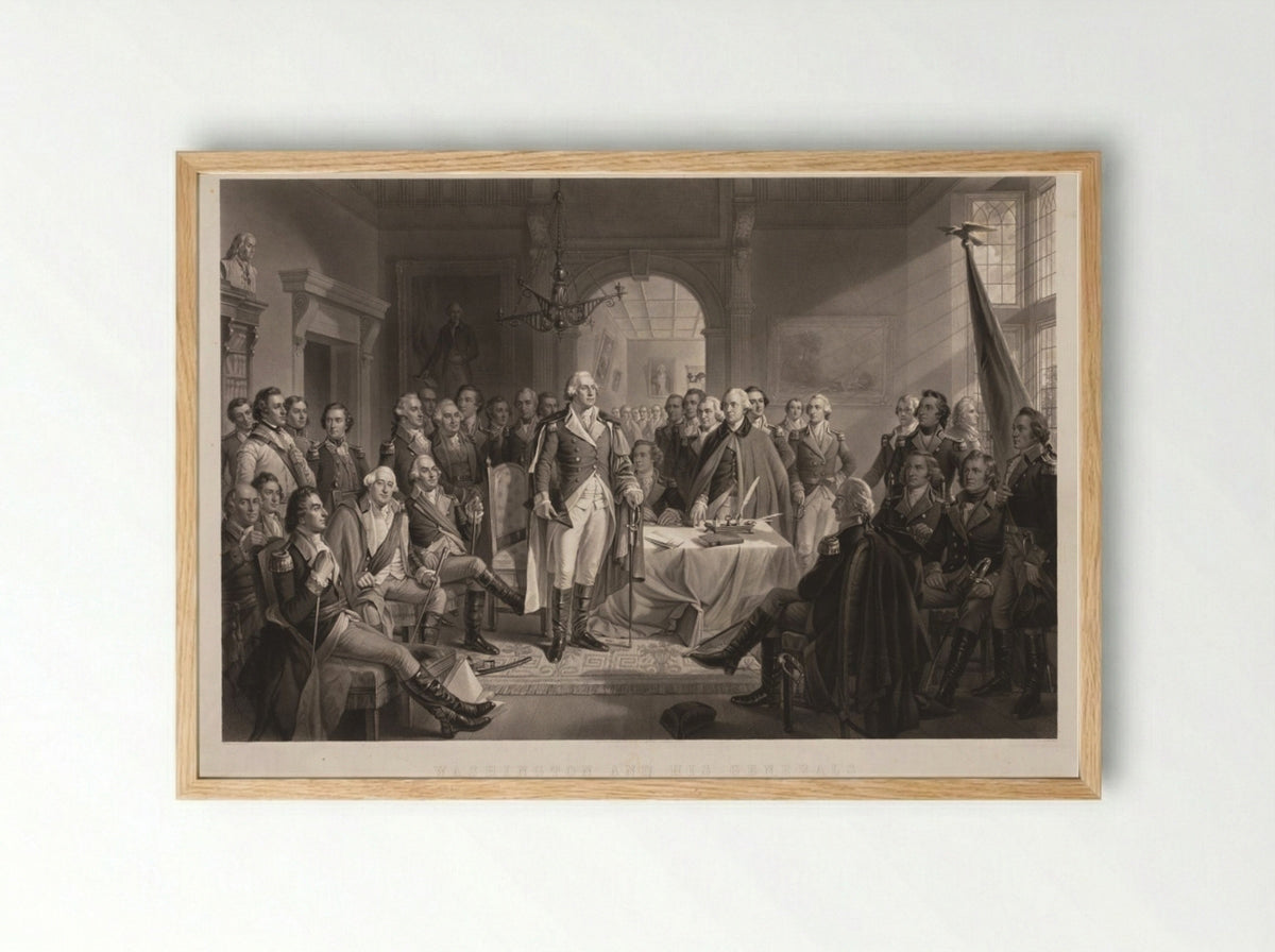 Washington and His Generals - Alexander Hay Ritchie - Framed Print Wood