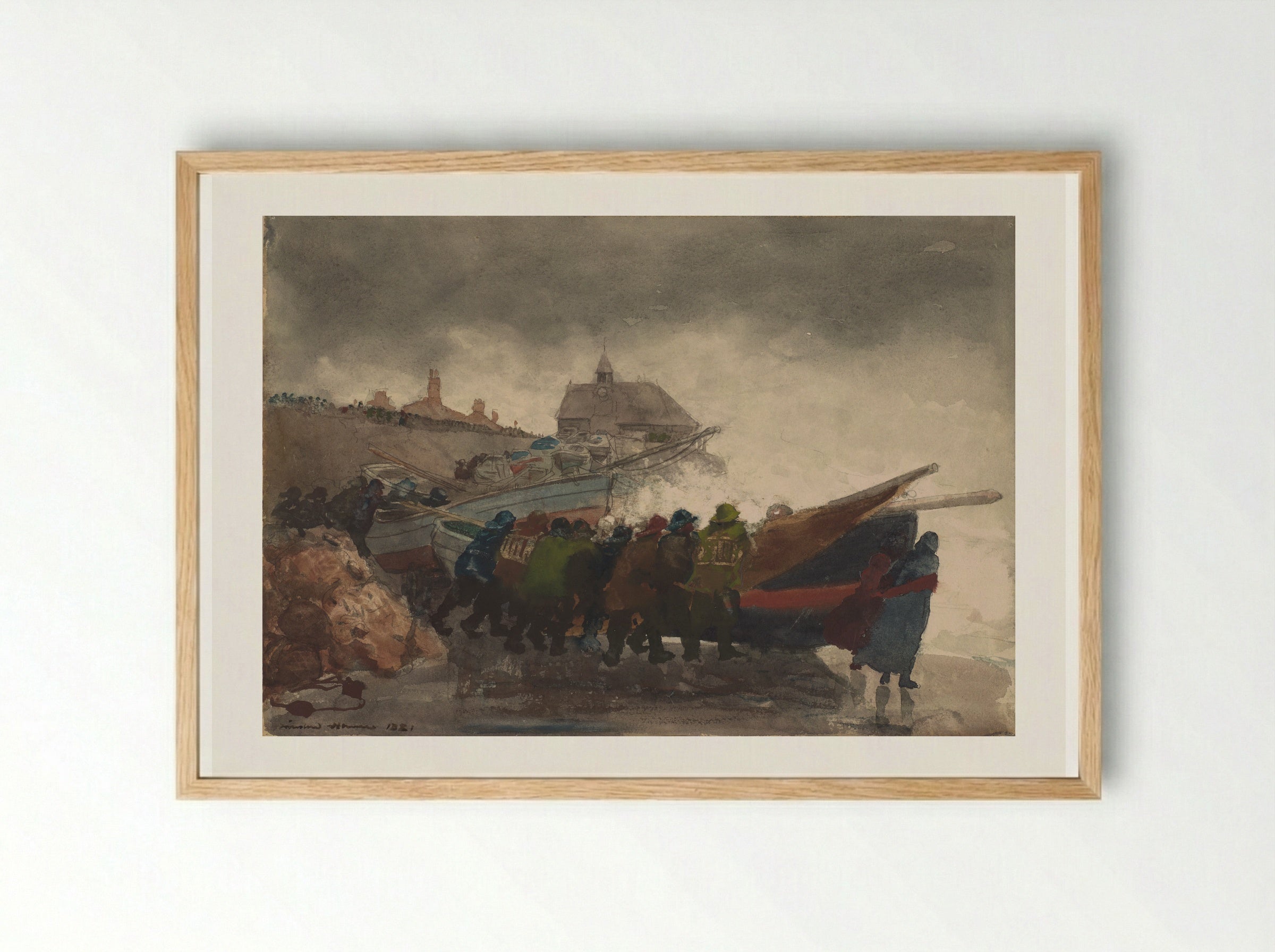 Watching the Tempest - Winslow Homer - Framed Print Wood