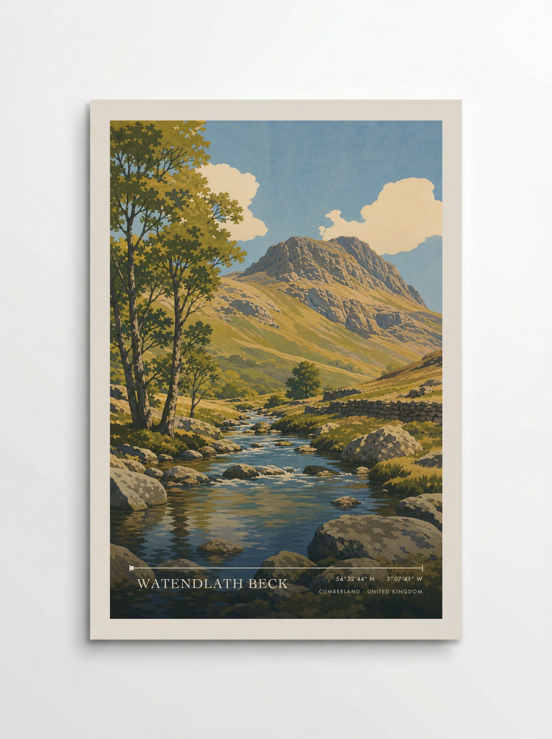 Watendlath Beck Cumberland United Kingdom Travel Poster - Poster