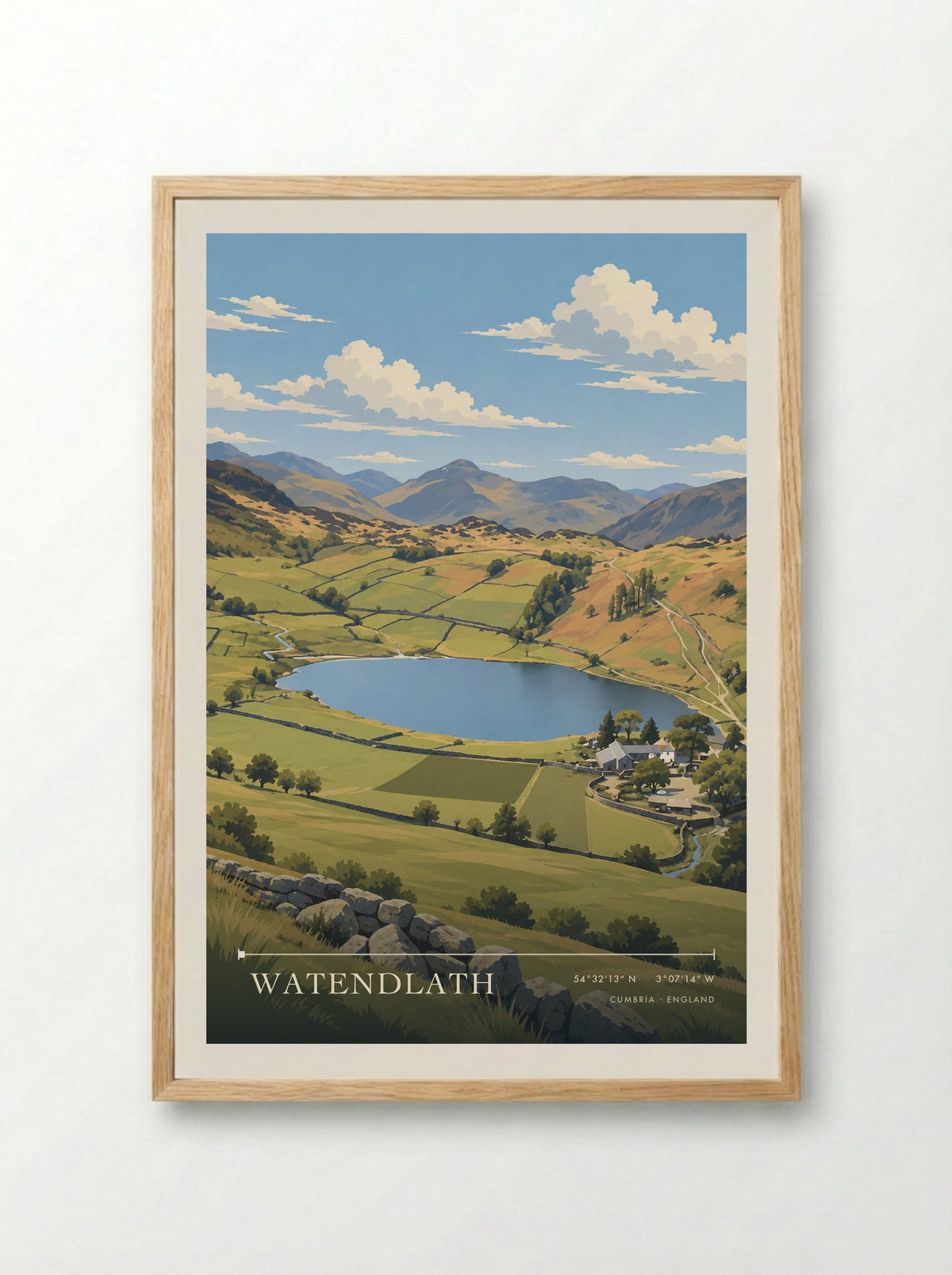 Watendlath, Cumbria | Travel Poster - Framed Print Wood