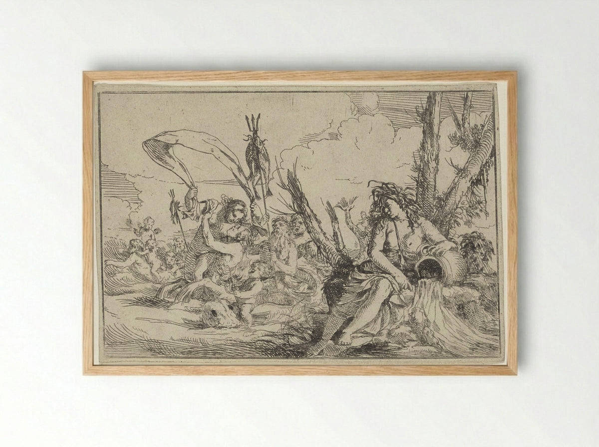 Water (Allegory of the Elements) - Giulio Carpioni - Framed Print Wood