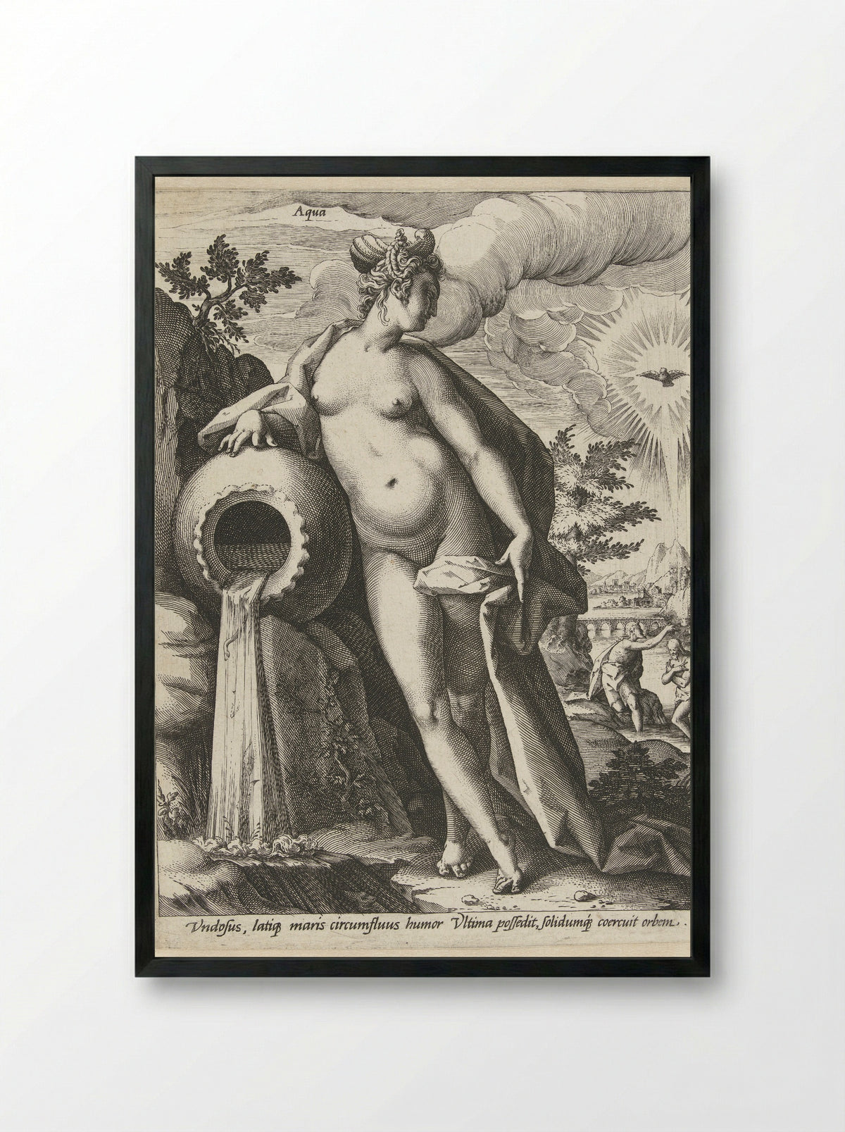 Water (Aqua) - Hendrick Goltzius - Framed Print Black