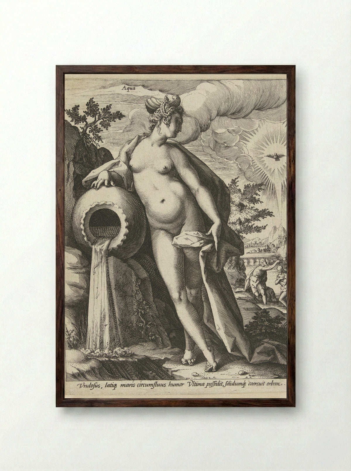 Water (Aqua) - Hendrick Goltzius - Framed Print Dark Wood