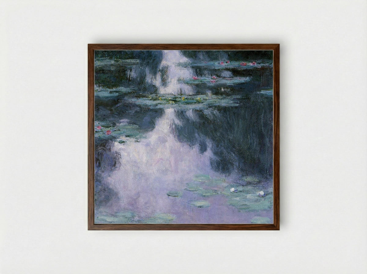 Water Lilies (Nympheas) - Claude Monet - Framed Print Dark Wood