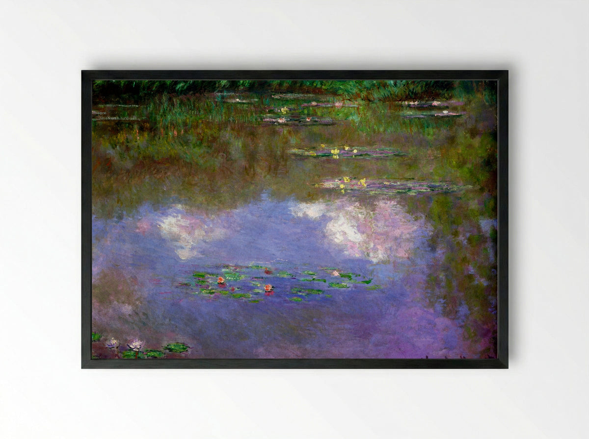 Water Lilies, The Clouds - Claude Monet - Framed Print Black
