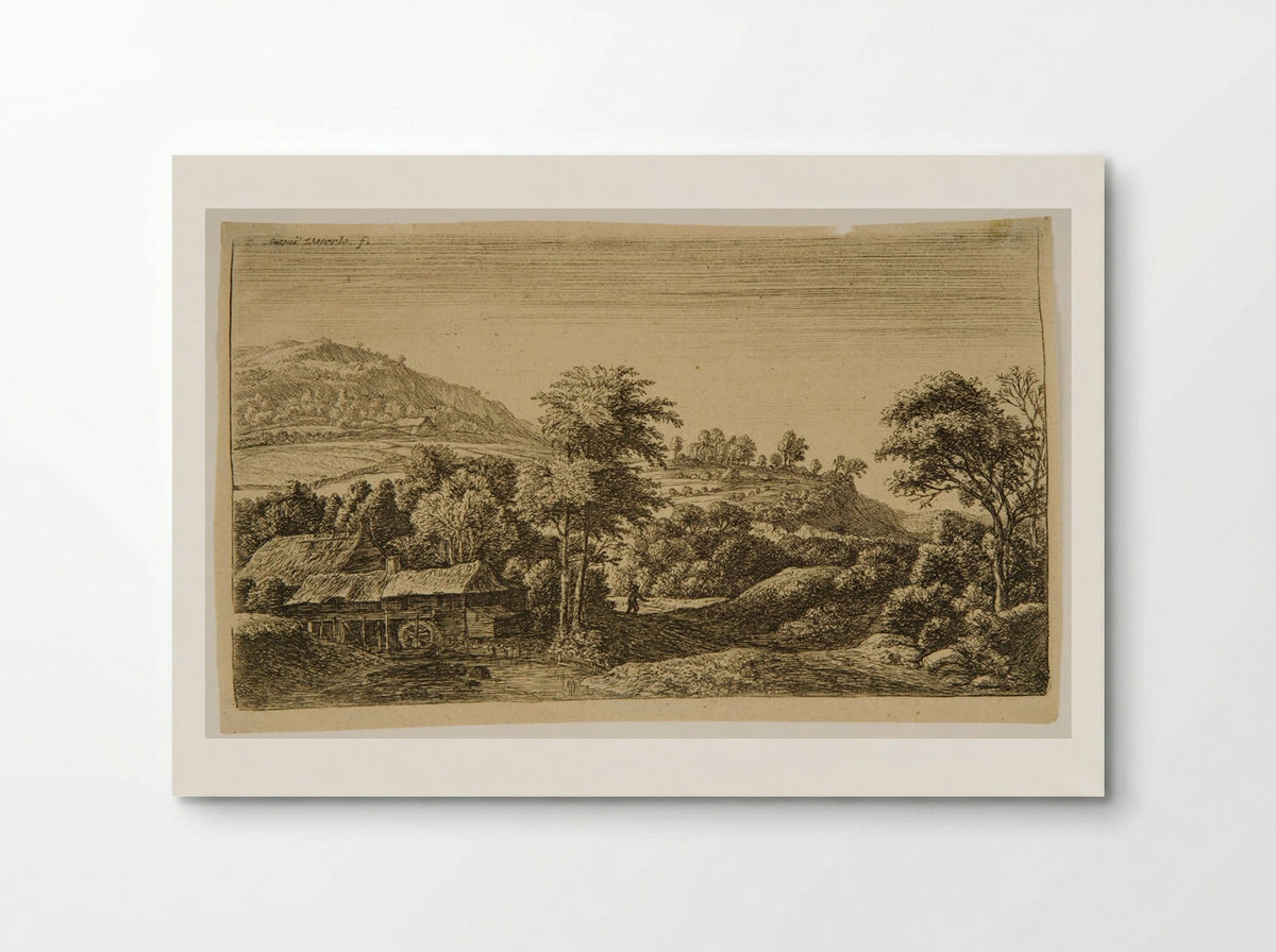 Water Mill at the Foot of a Mountain - Anthonie Waterloo - Poster