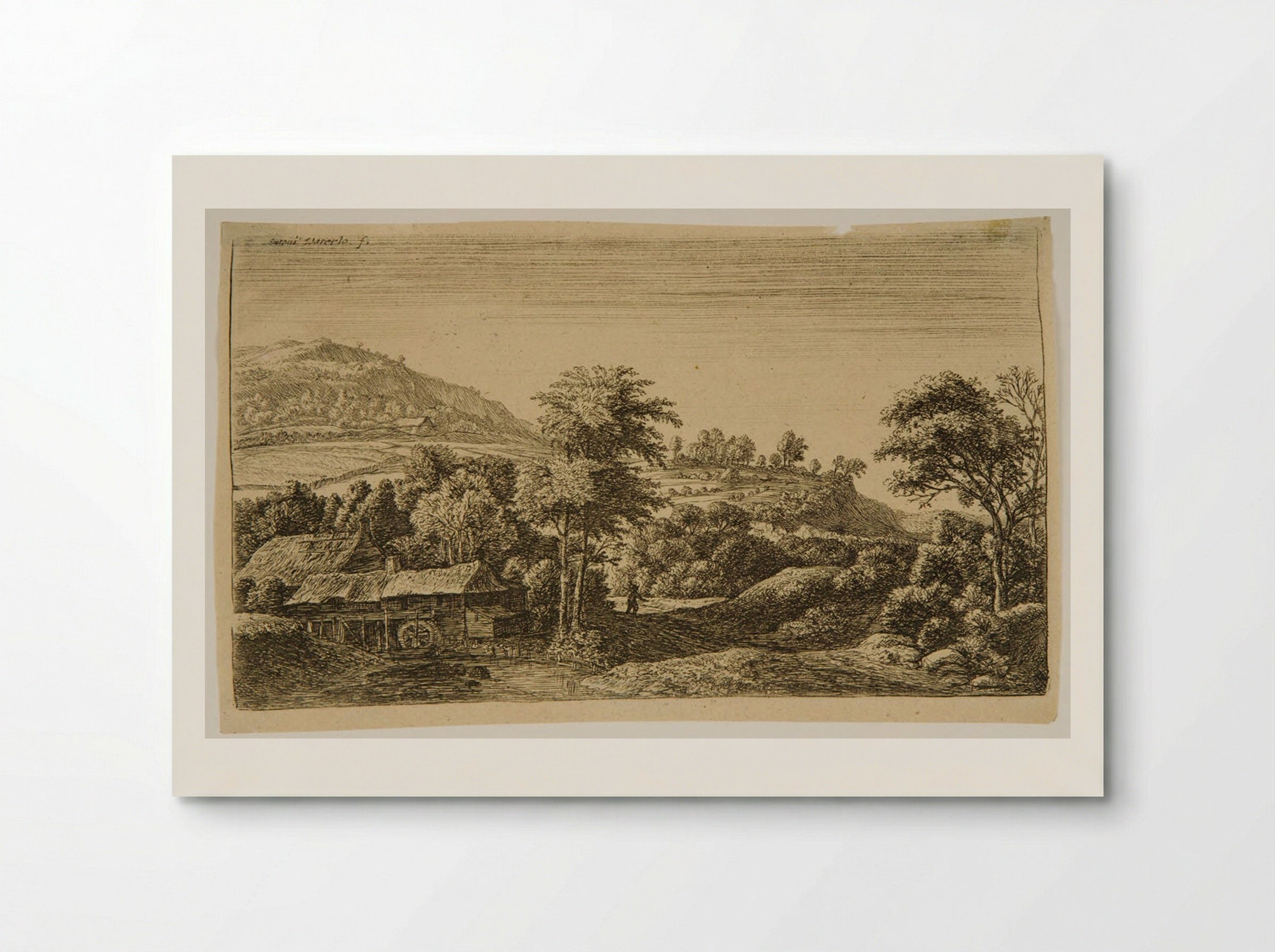 Water Mill at the Foot of a Mountain - Anthonie Waterloo - Poster
