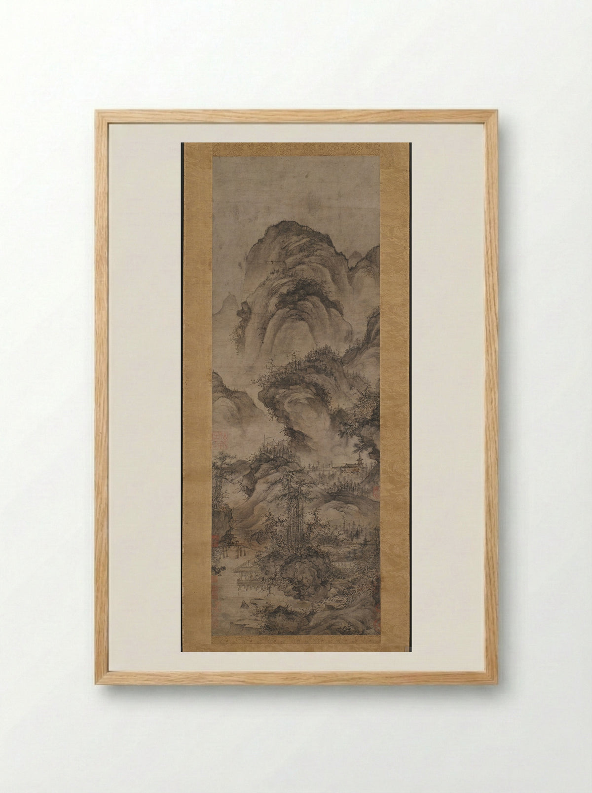 Water Pavilion by Twin Pines - Guo Xi - Framed Print Wood