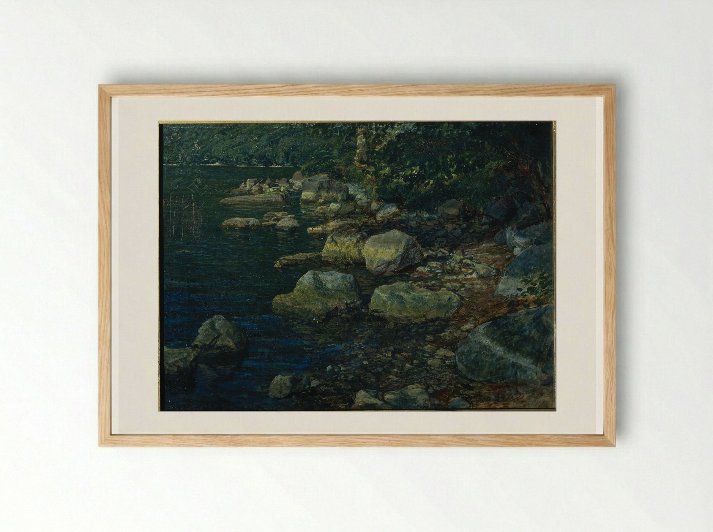 Water and stones under Palaccuolo - Alexander Ivanov - Framed Print Wood