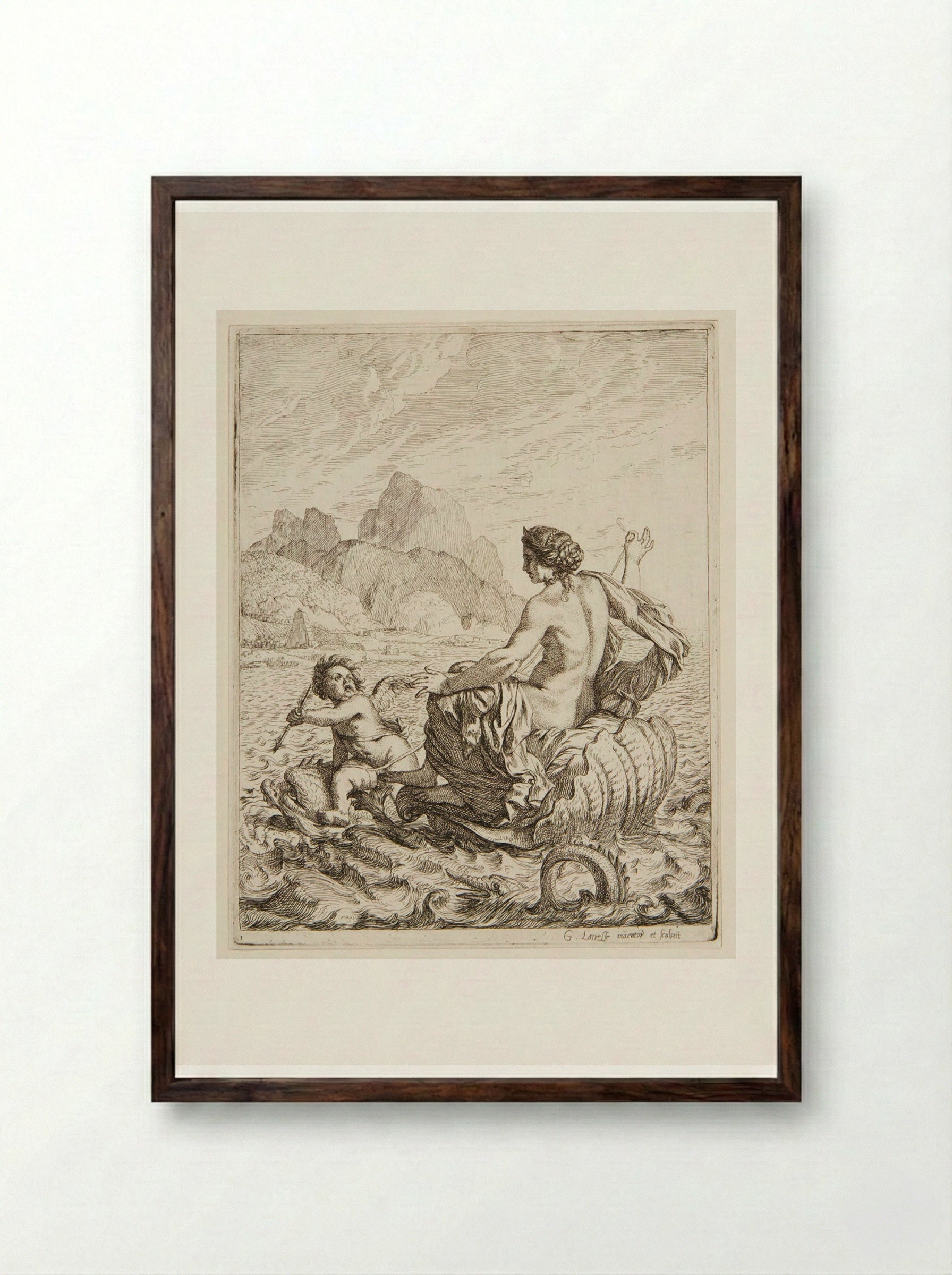 Water - Gérard de Lairesse - Framed Print Dark Wood