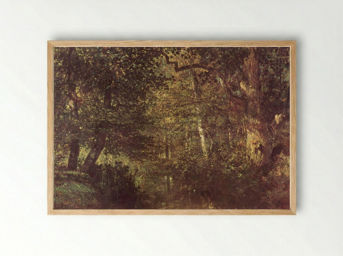 Watercourse in the Woods - Constant Troyon - Framed Print Wood