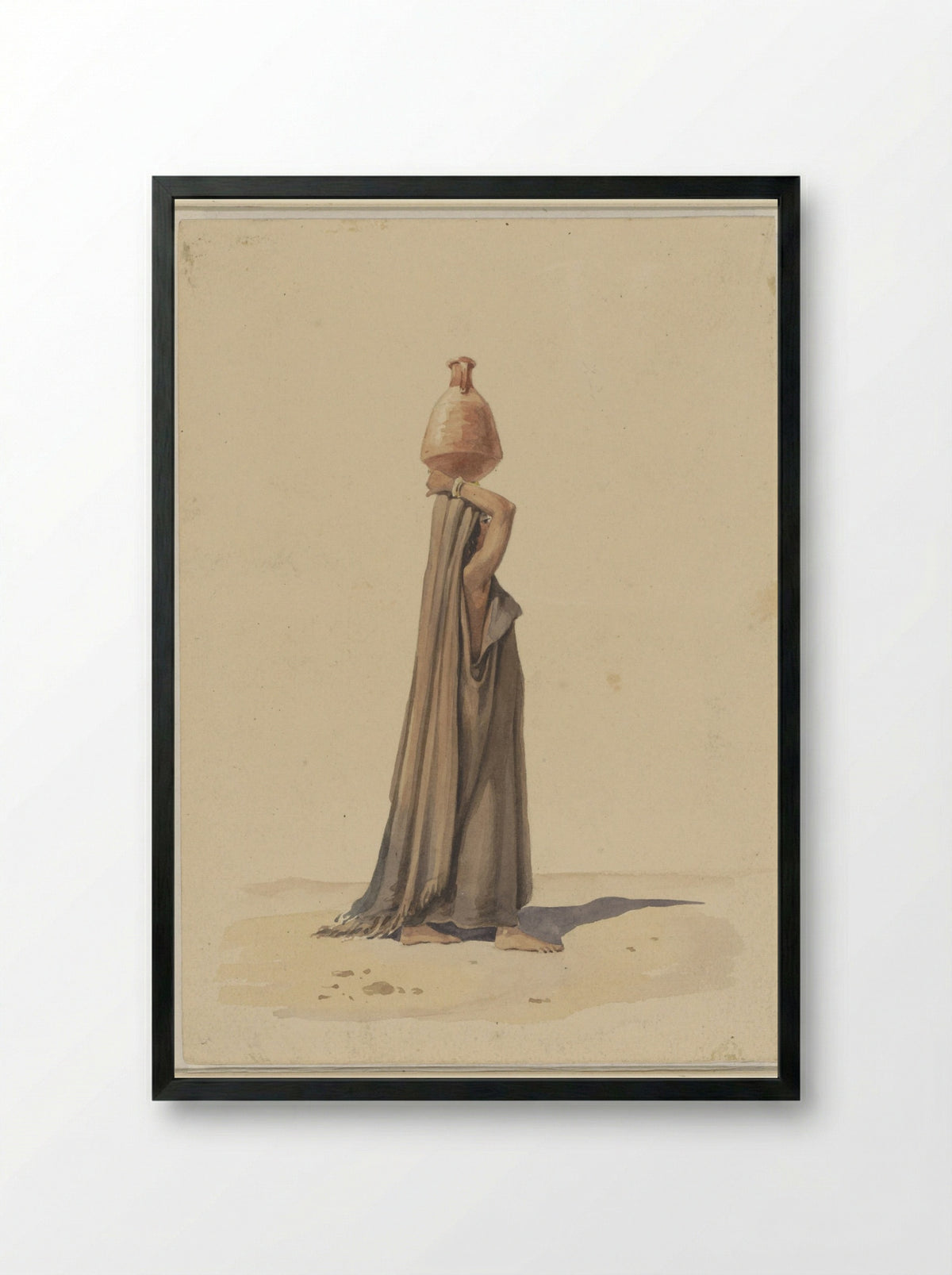 Waterdraagster - Émile Prisse d'Avennes - Framed Print Black