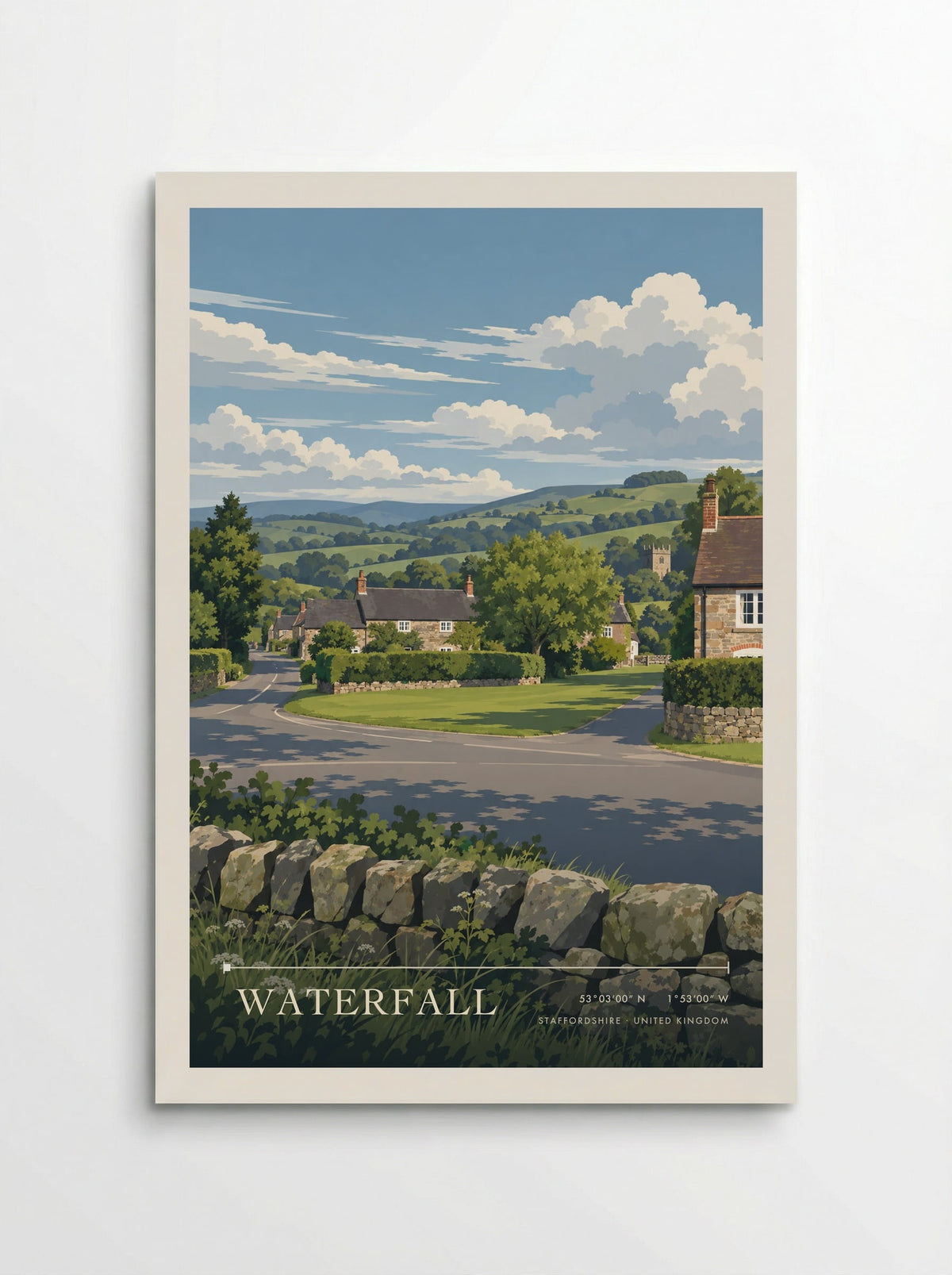 Waterfall, Staffordshire | Travel Poster - Poster