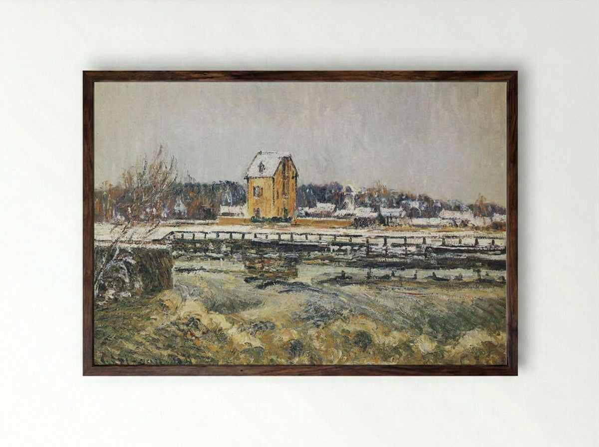 Waterfall at Saint-Martin, Pontoise - Gustave Loiseau - Framed Print Dark Wood